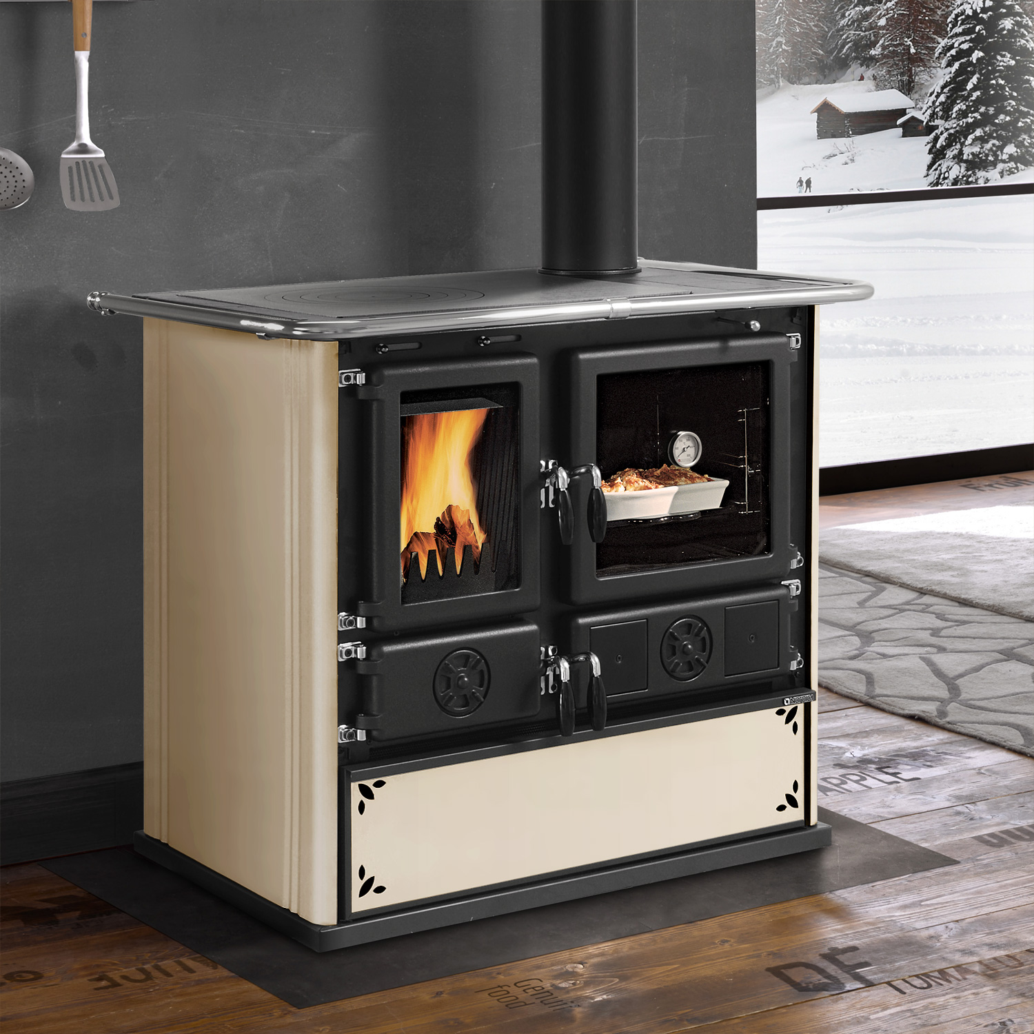 La Nordica Rosa 5.0 poêle à bois en acier Panna
