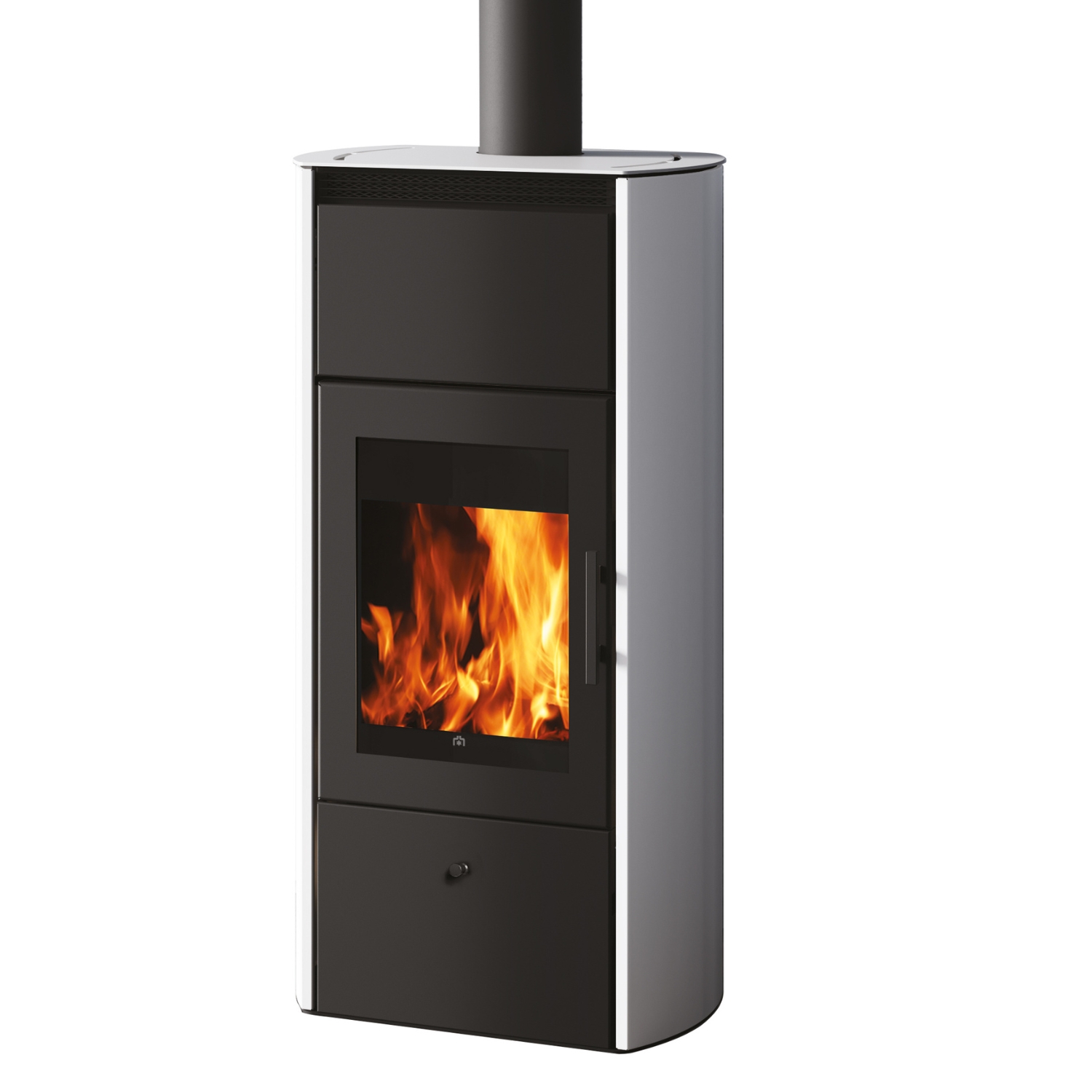 Edilkamin Flamma 14 CS Poêle à bois hydraulique en acier gris colombe