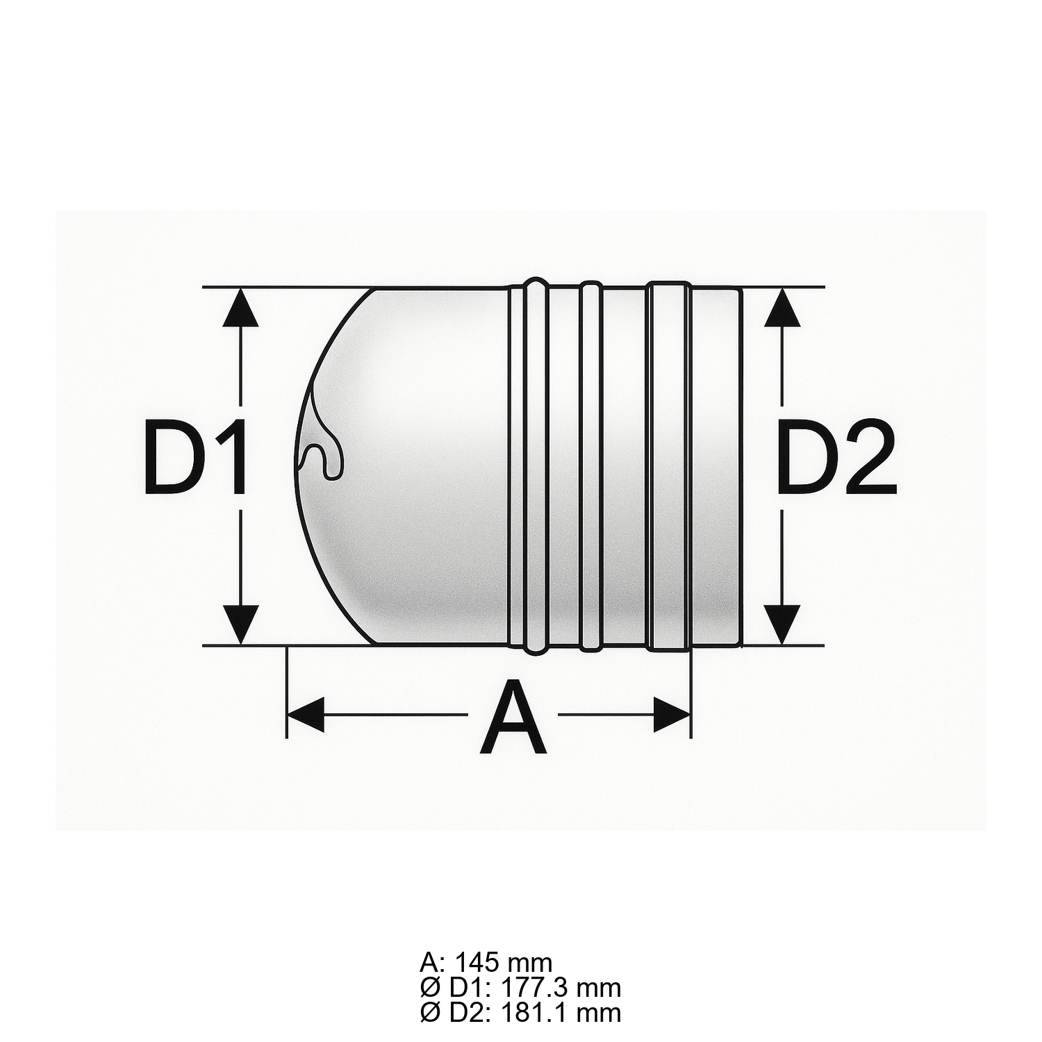 Schiedel PRIMA PLUS raccord Ø180 mm emboîté simple paroi mat