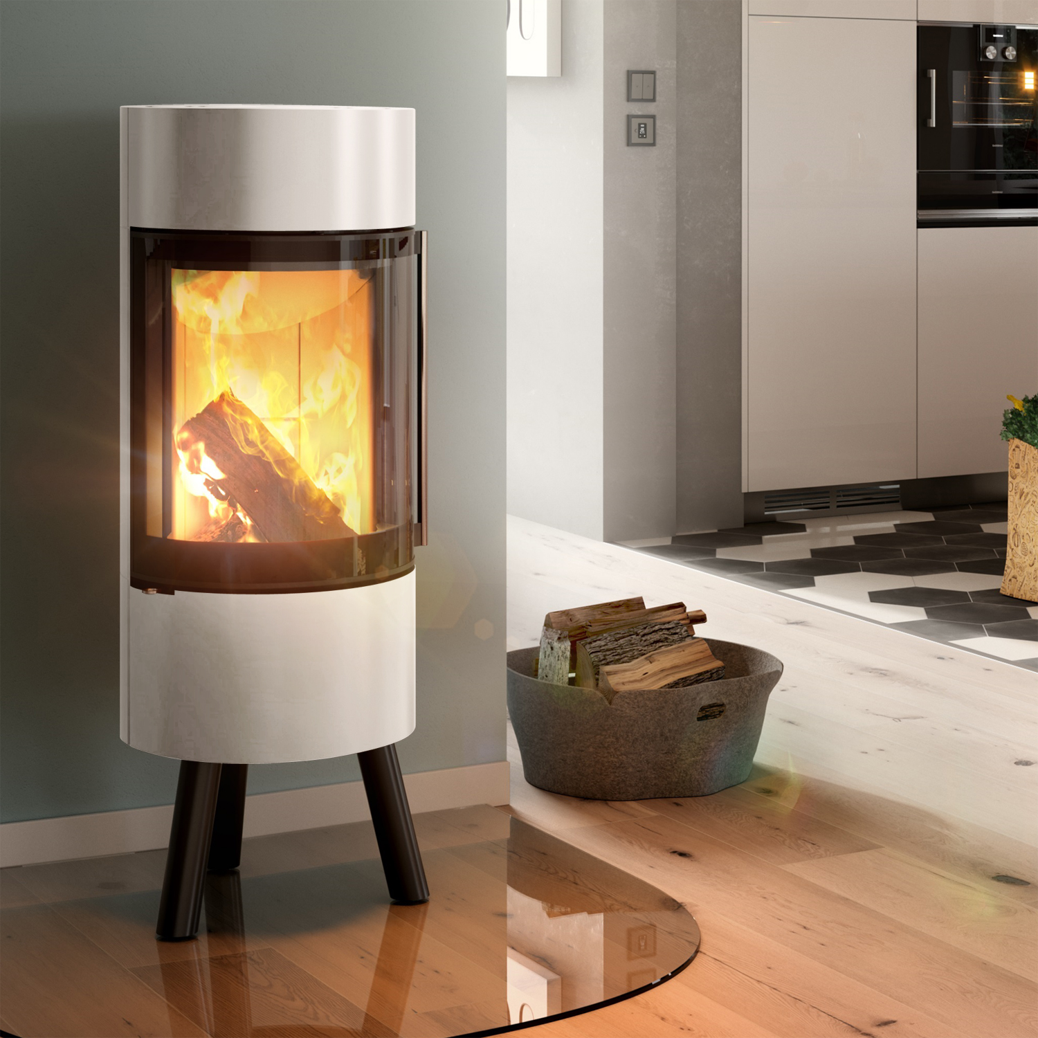 Spartherm Passo XS poêle à bois sur trépied Blanc Spartherm Passo XS poêle à bois sur trépied Blanc