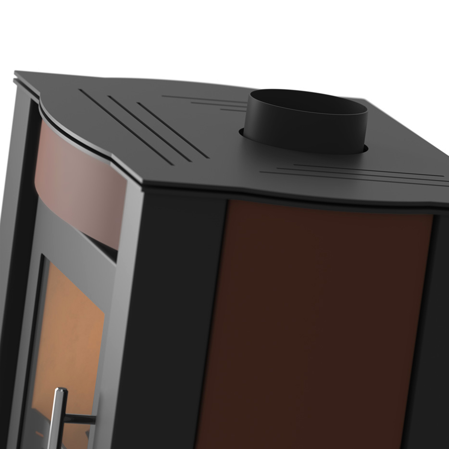 HS Flamingo AMOS Poêle à bois Samet Marron