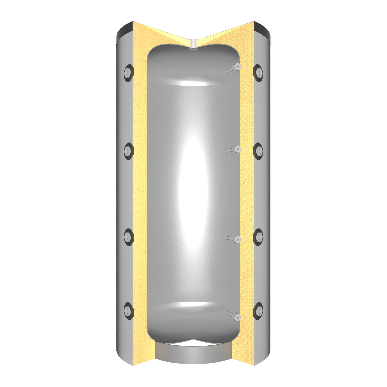 Schmitzker No4 10kW insert de cheminée à eau avec cadre en acier - Ensemble complet avec réservoir tampon de 600L, y compris l'isolation.