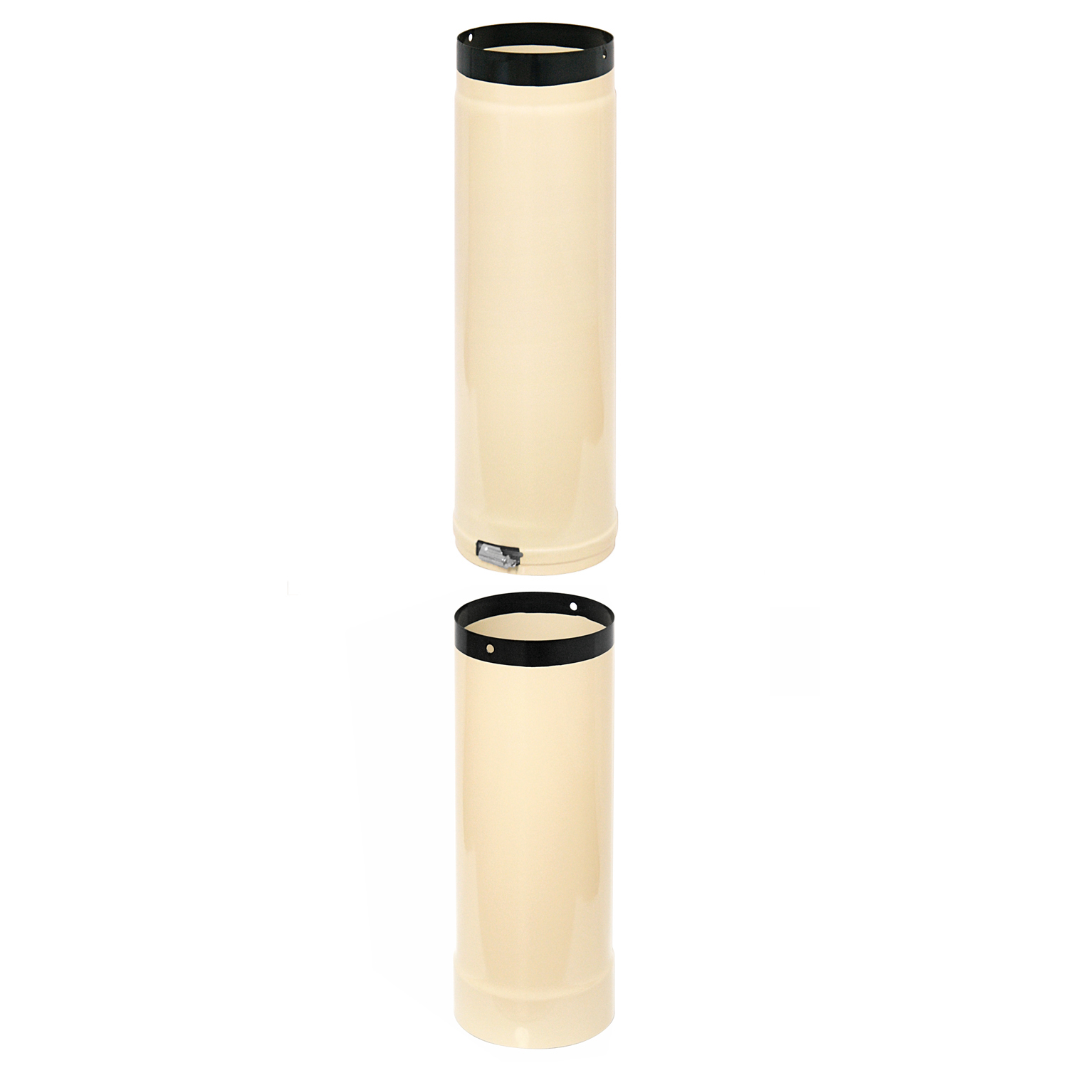 Raik Tuyau de Fumée / Tuyau de Poêle Émaillé 120 mm - Longueur 500 mm Tube Télescopique Ivoire