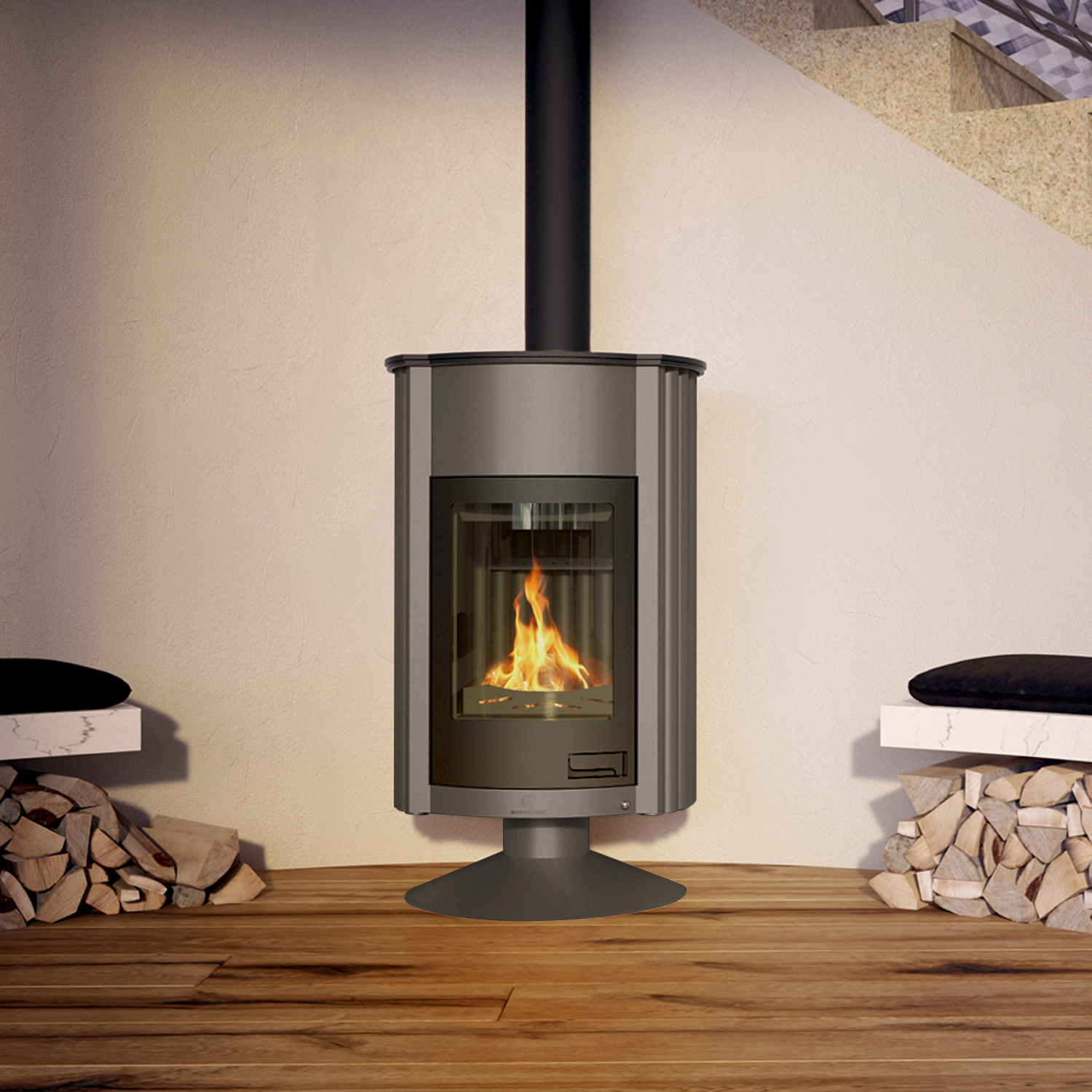 Poêle à air chaud Masterflamme Grande II Gris