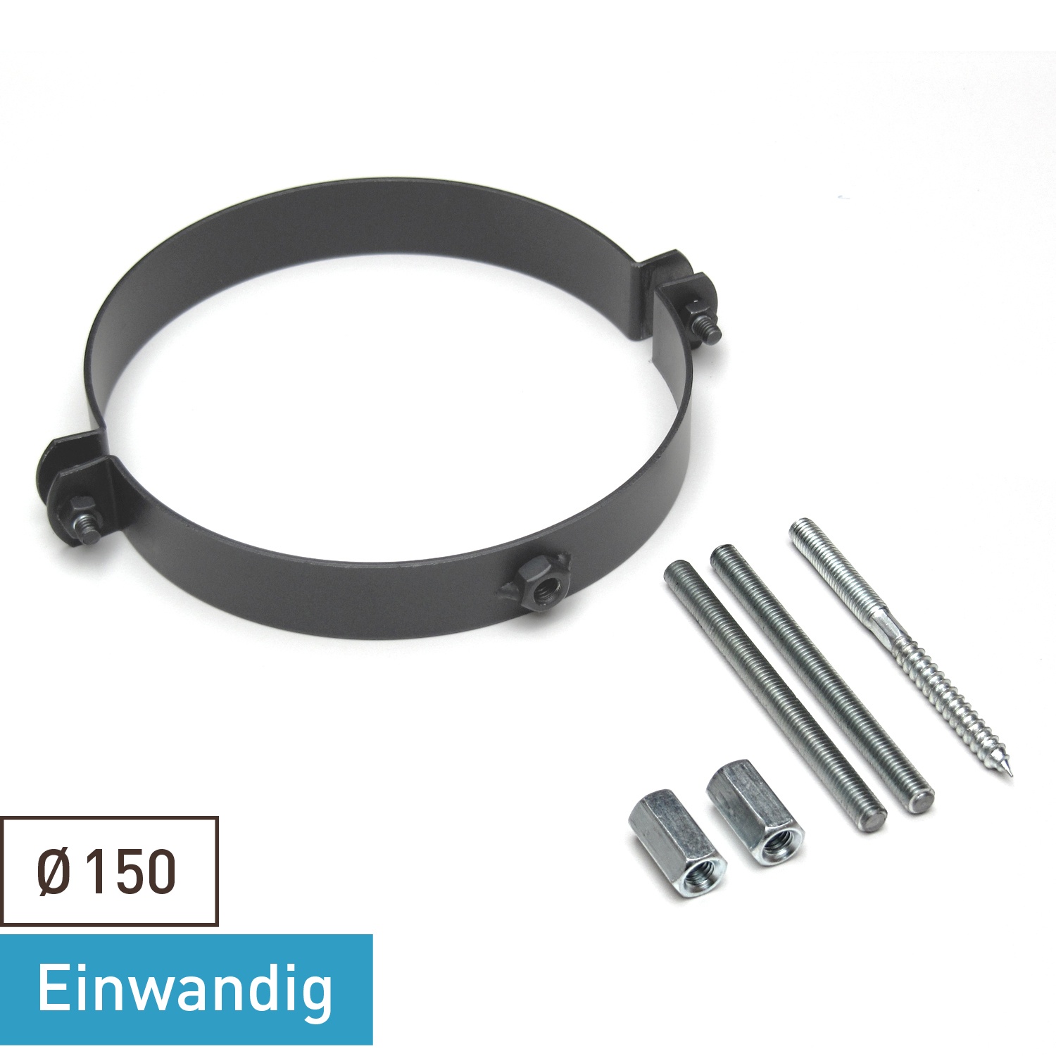 Raik Basic collier de tuyau de fumée 150mm gris fonte pour tuyau de fumée / conduit de fumée