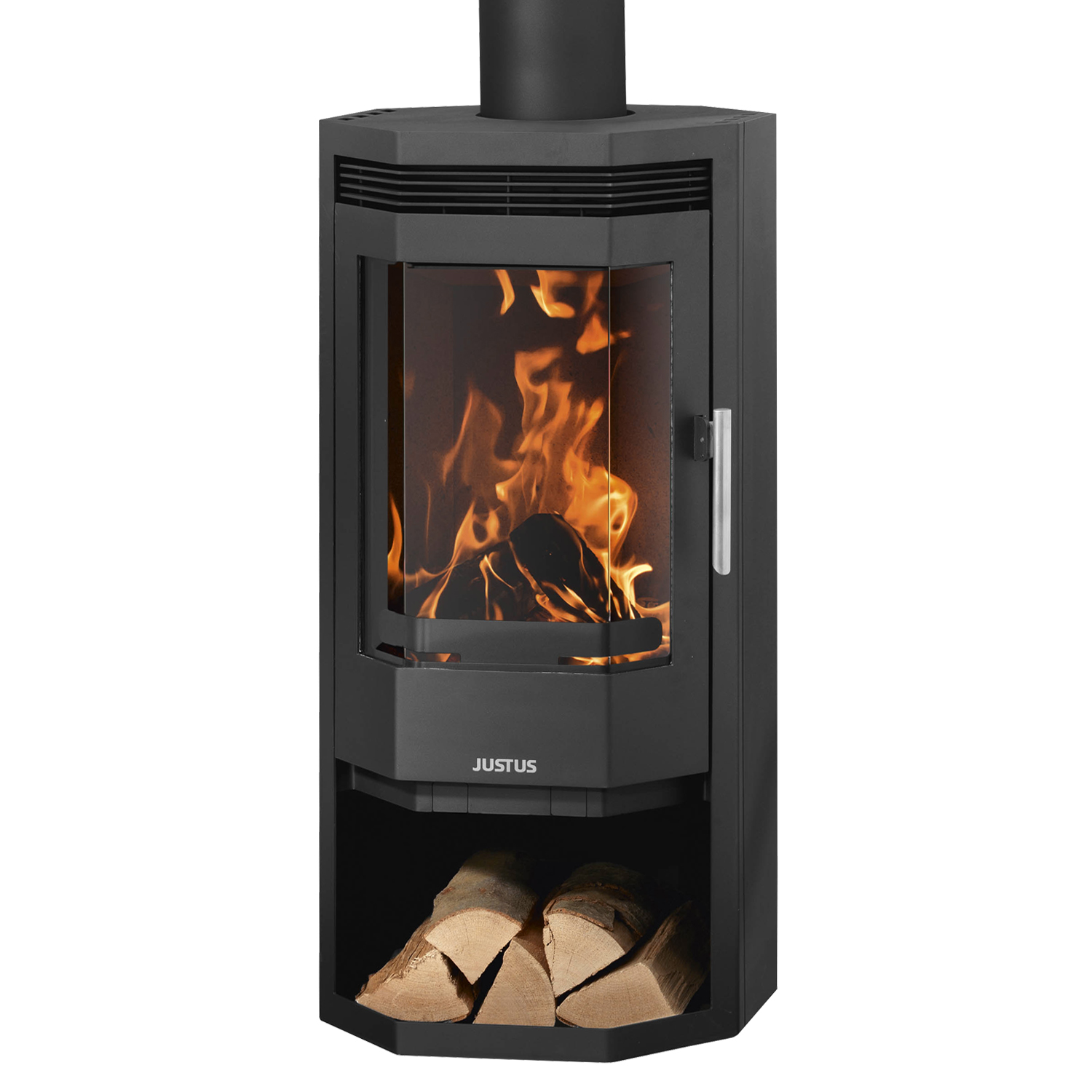 Justus Usedom 5 Poêle à bois en acier noir Justus Usedom 5 Poêle à bois en acier noir