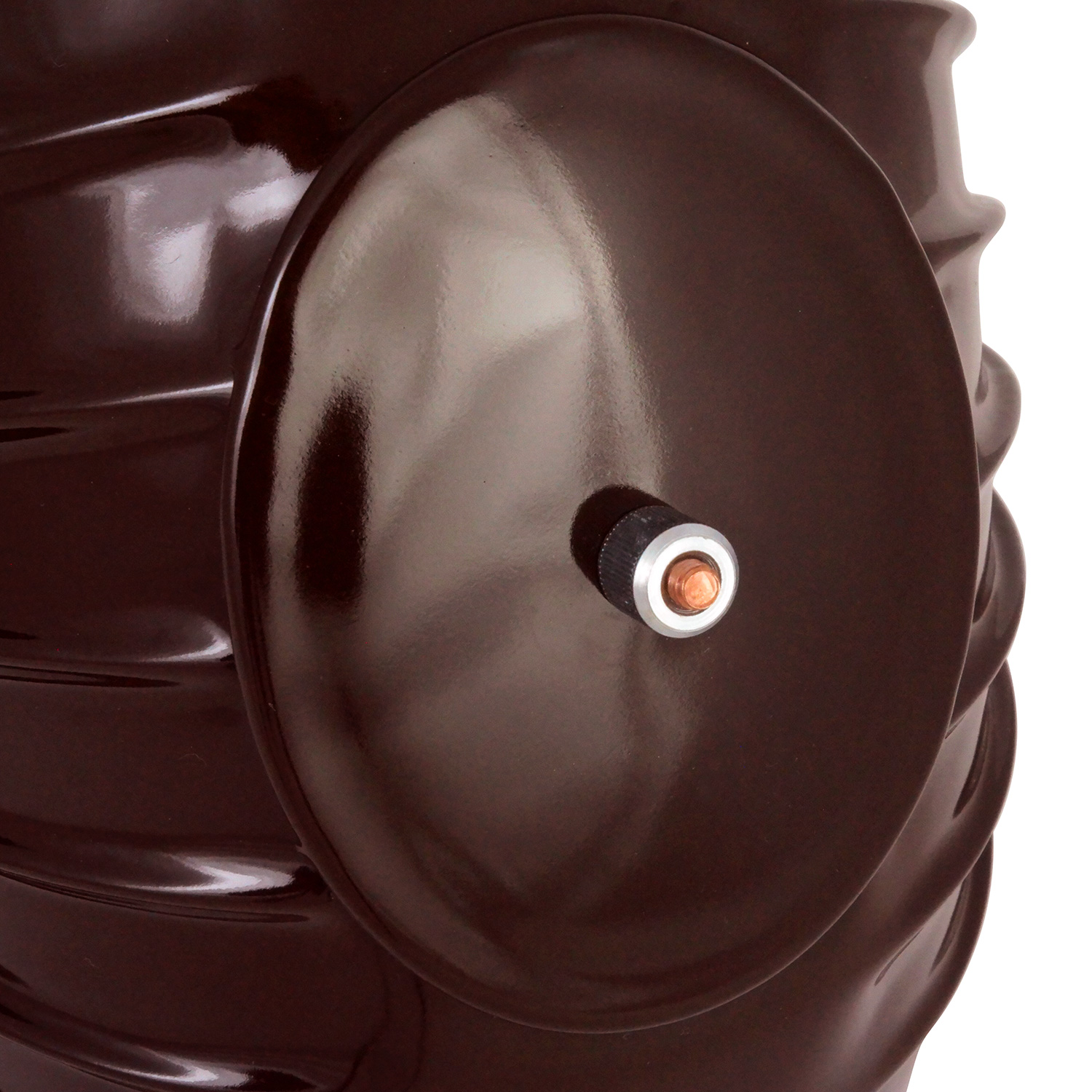 Coude de conduit de fumée / Coude de tuyau de poêle émaillé 150 mm - Coude de 45° nervuré marron avec ouverture de nettoyage