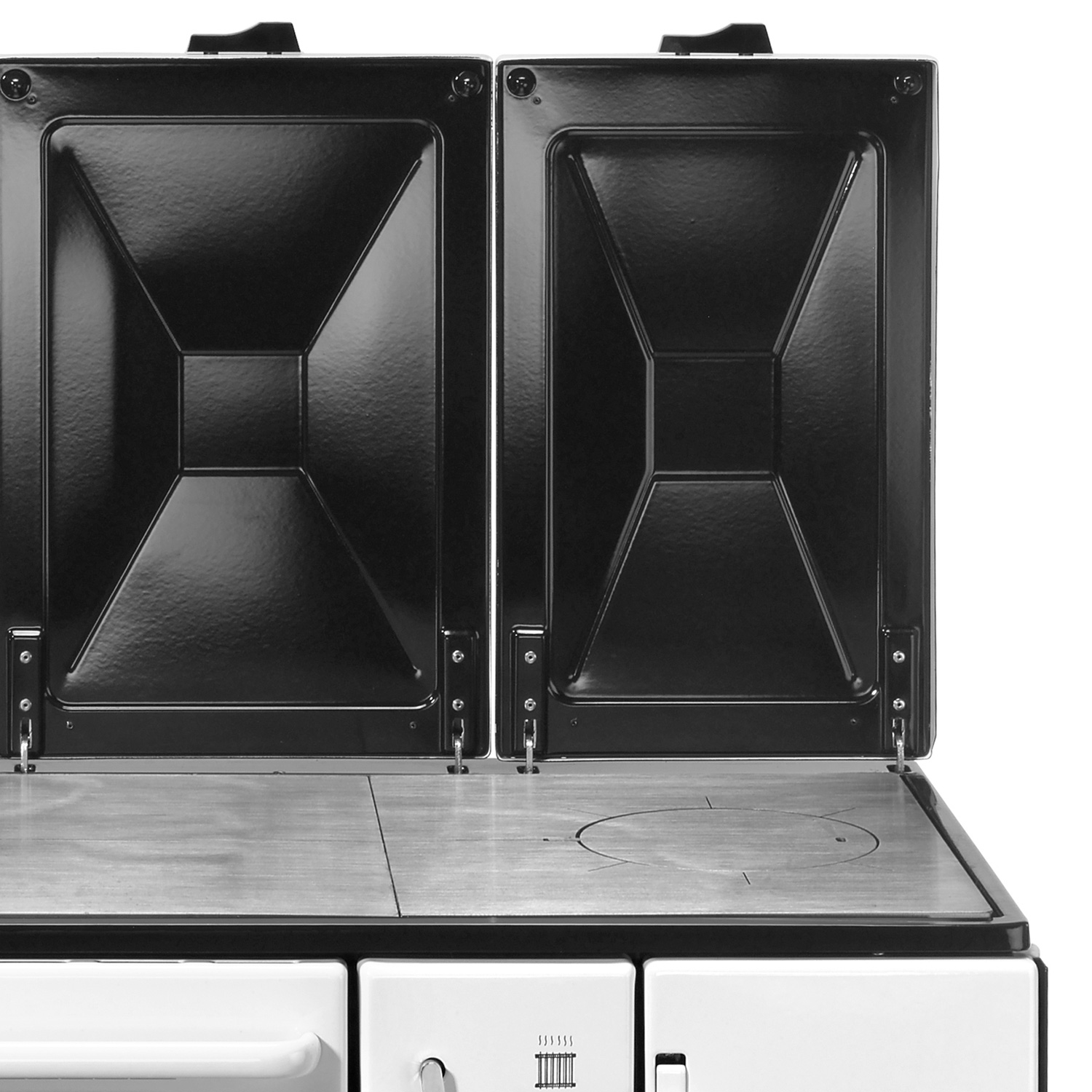 Wamsler K 178 poêle de cuisine avec conduit d'eau Blanc, tuyau de fumée à gauche