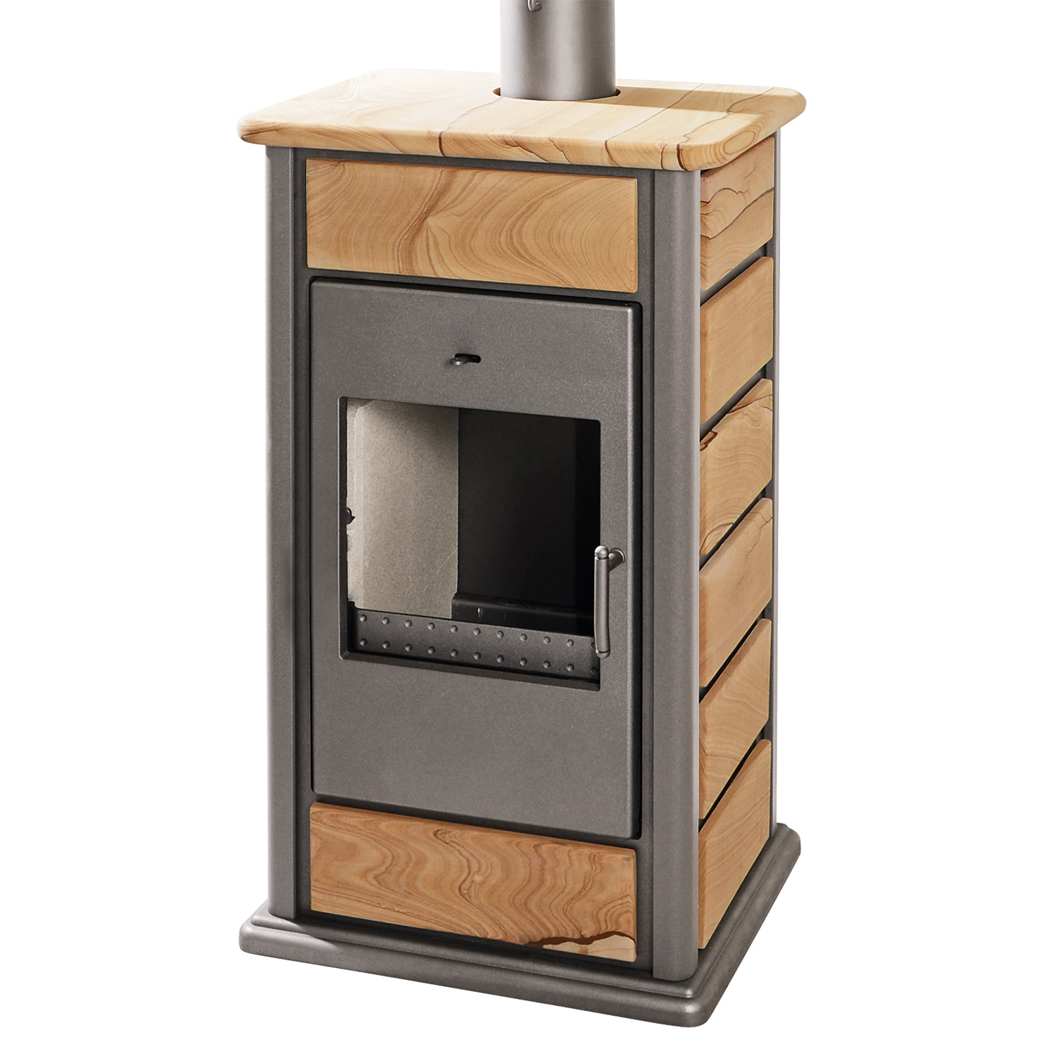 Schmitzker Alicante Poêle à bois avec circulation d'eau Anthracite Sunshine II