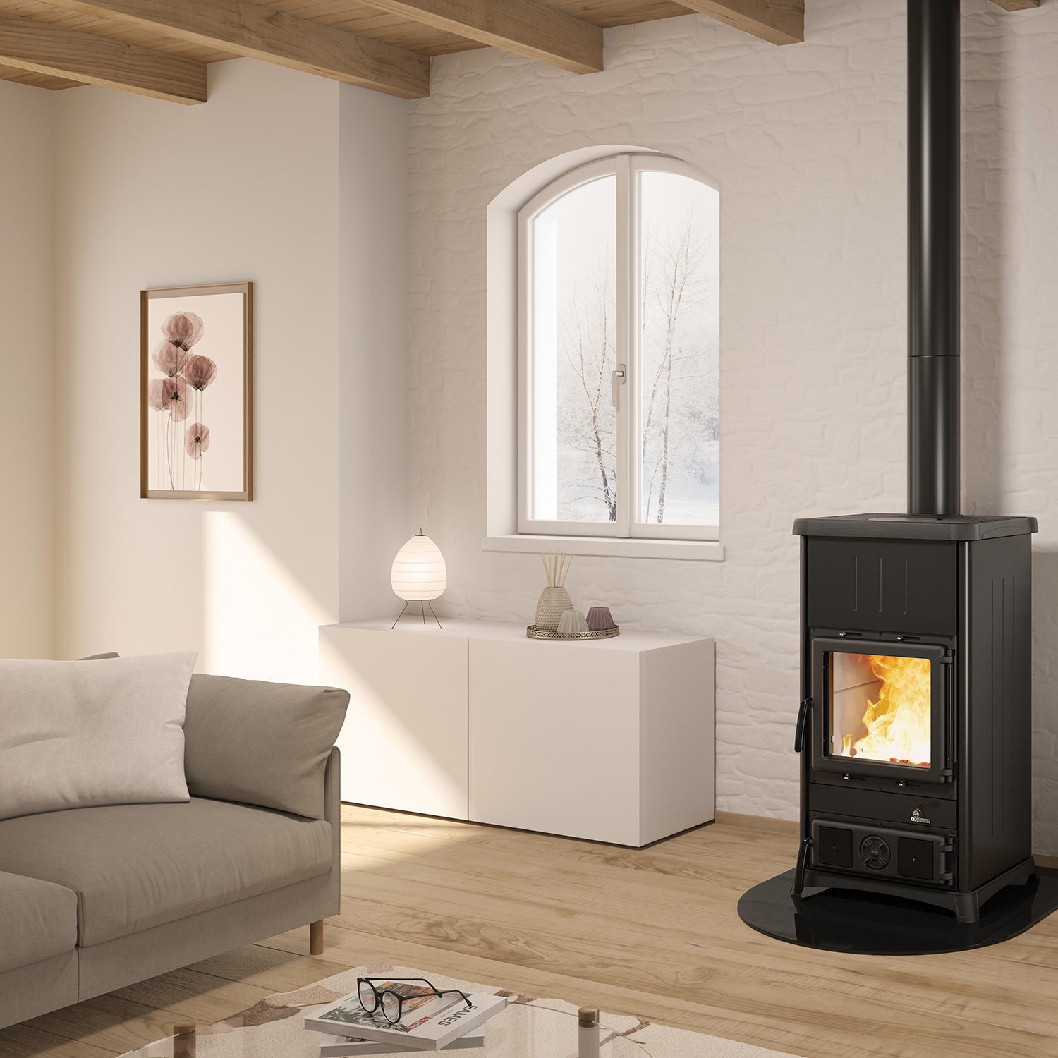 La Nordica Concita 16 poêle à bois acier anthracite-noir