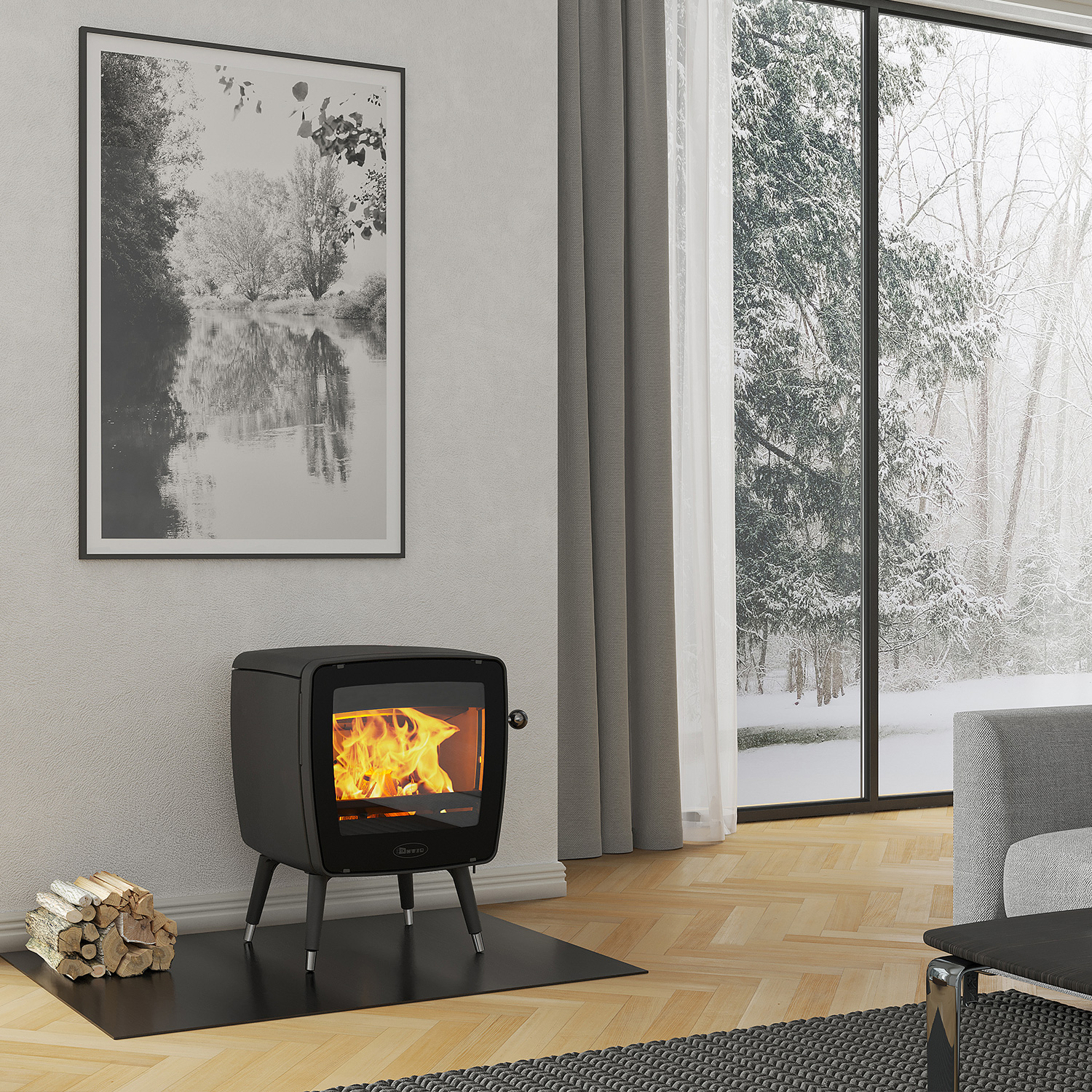 Dovre Vintage 35 poêle à bois en fonte noir, type de construction 1