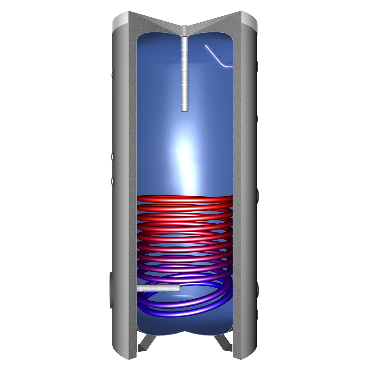 Réservoir d'eau chaude TRSS 750 (765 litres) avec 1 échangeur de chaleur.