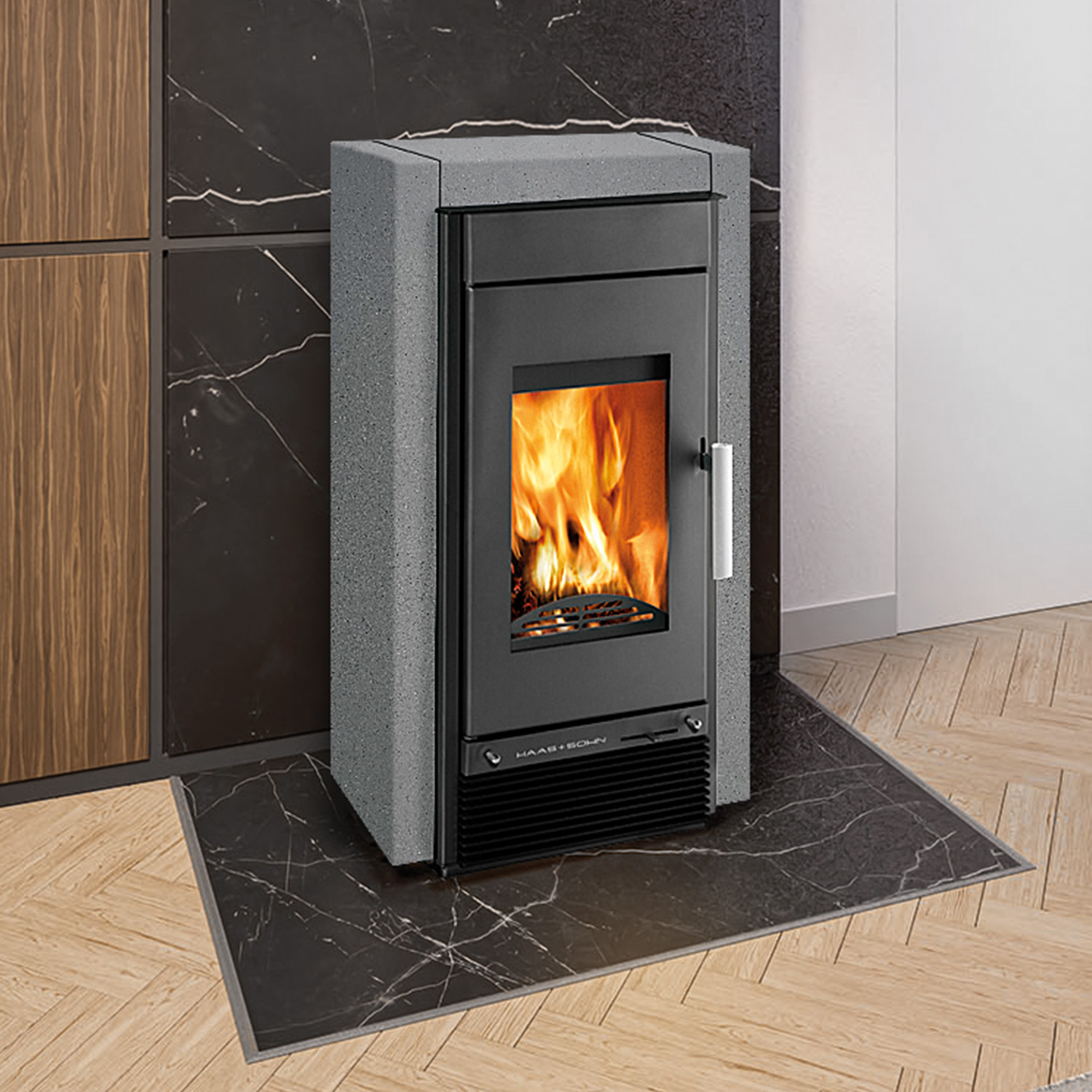 Haas+Sohn Hasvik Poêle à bois Anthracite Perle / Quartz Gris