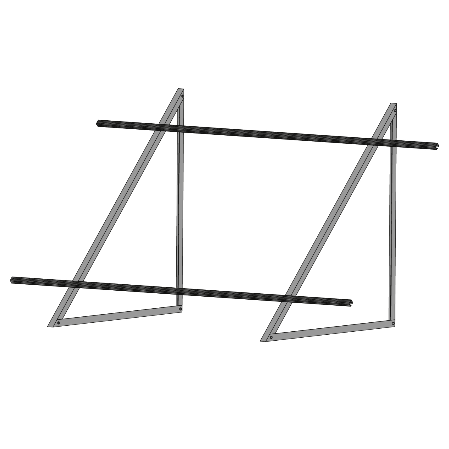 Sunex kit de montage pour toit plat pour 2 capteurs solaires plats Basicx 2.0