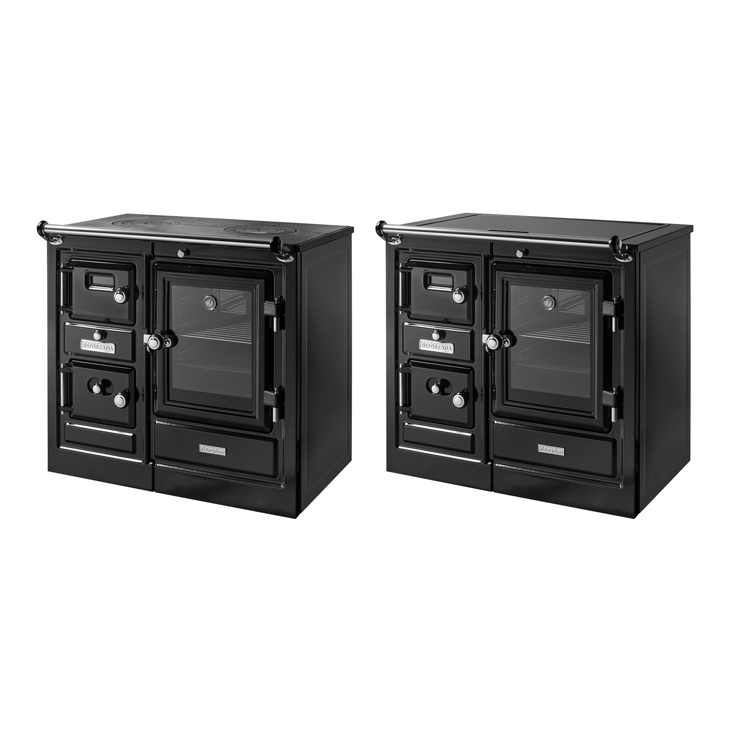 Hergom Saja 7/90 SE Cuisinière en fonte noire