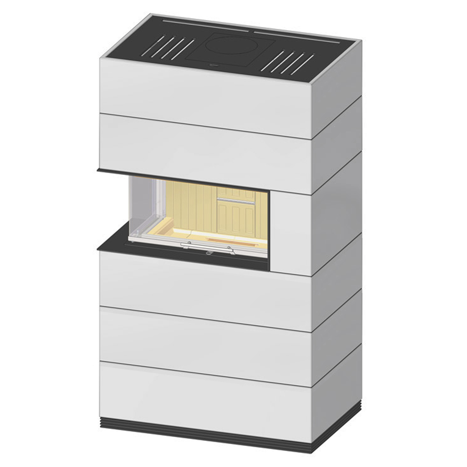 Spartherm Kit de construction de cheminée à bois SIM 3/2/Varia AS-2Lh-4S Béton fin