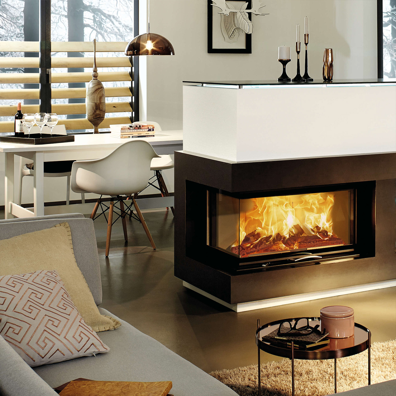 Austroflamm 89x49x45 S 2.0 Insert de cheminée angle gauche
