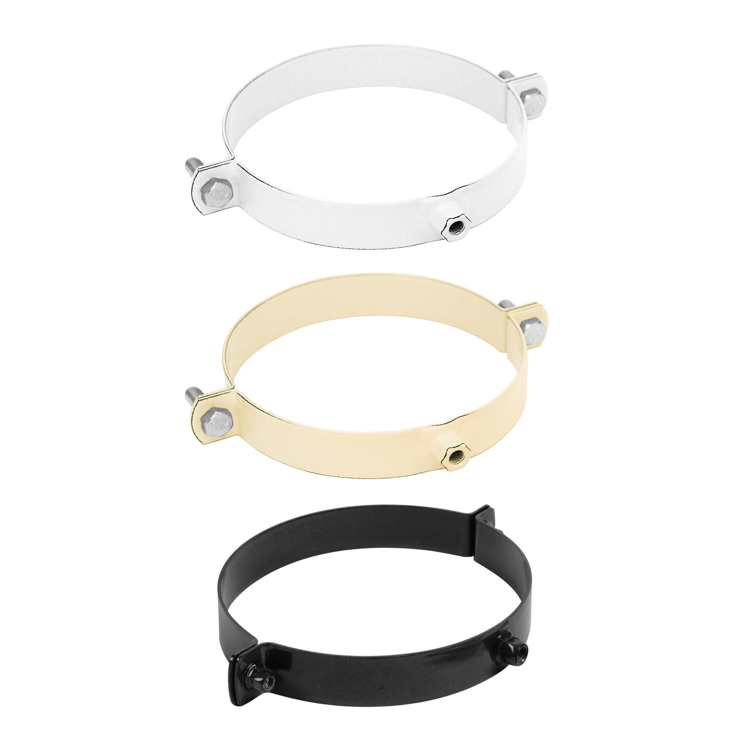 Collier de serrage pour tuyau de poêle / conduit de fumée émaillé 120 mm - Noir