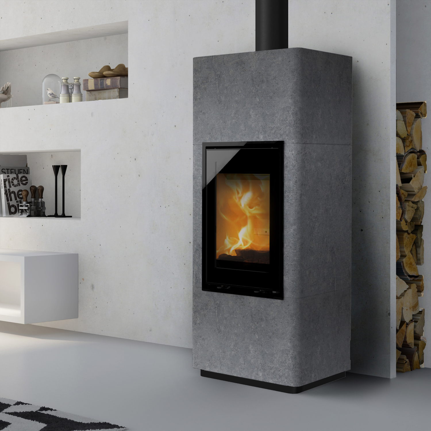 Lotus Beto 700M poêle à bois Magic porte, plaque supérieure gris