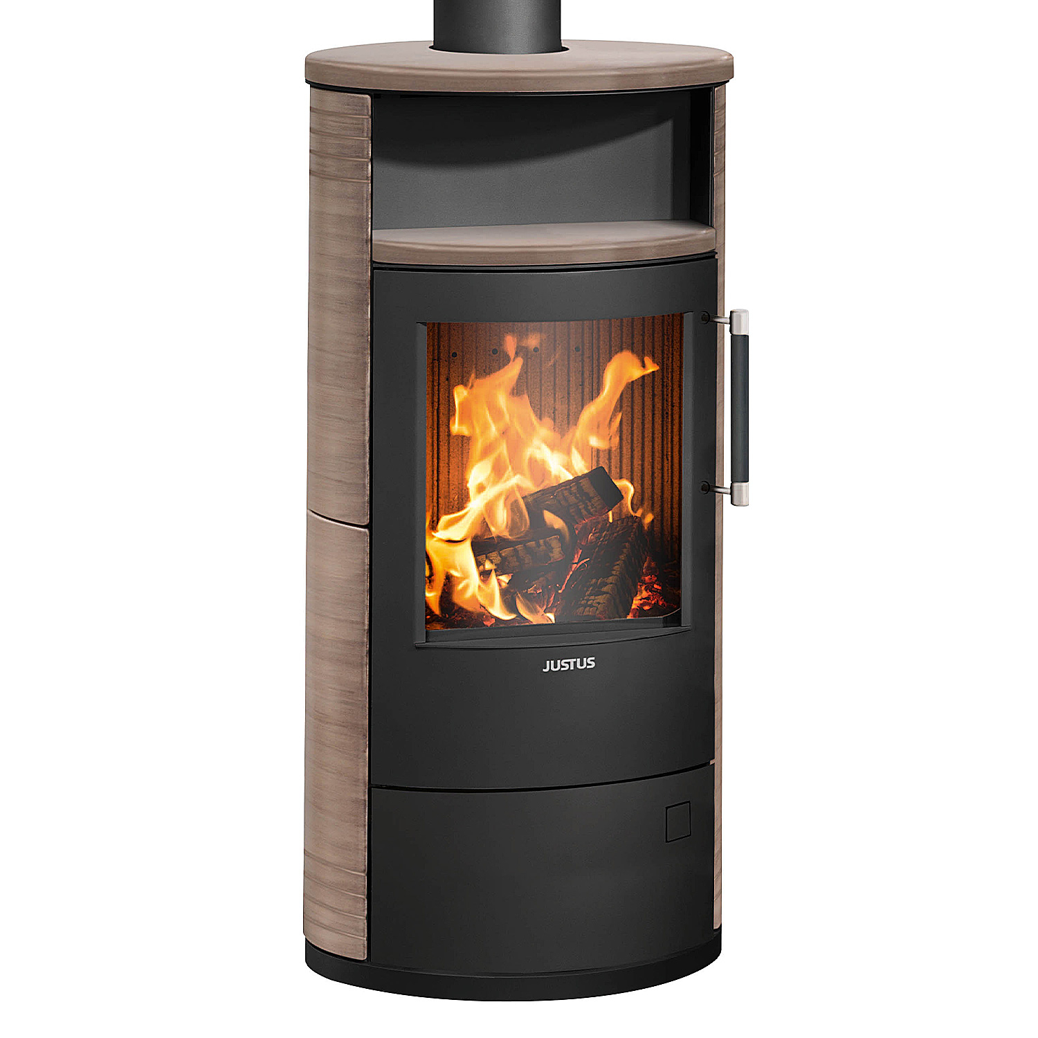 Justus Island 5 2.0 Poêle à bois Acier Noir / Céramique Grappa