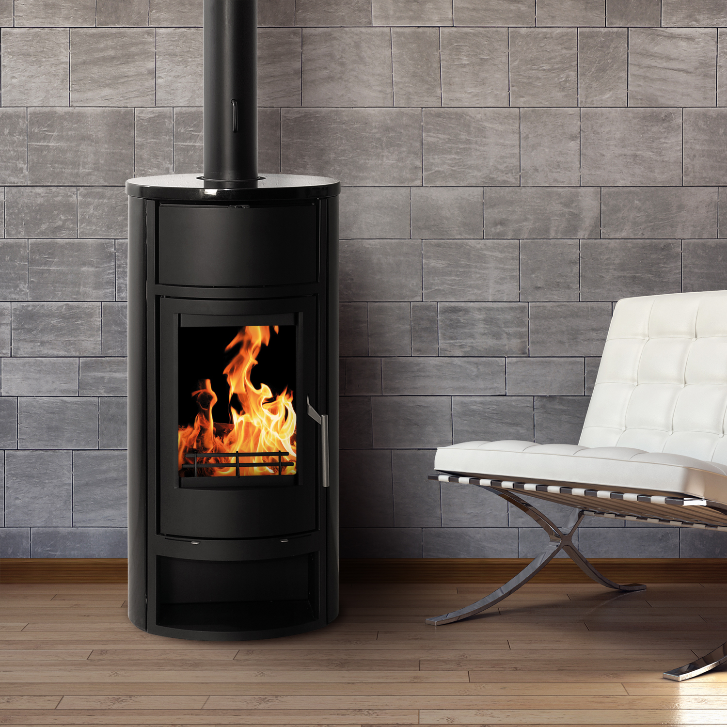 Schmitzker Faro H2O Poêle à bois avec échangeur d'eau Blackline
