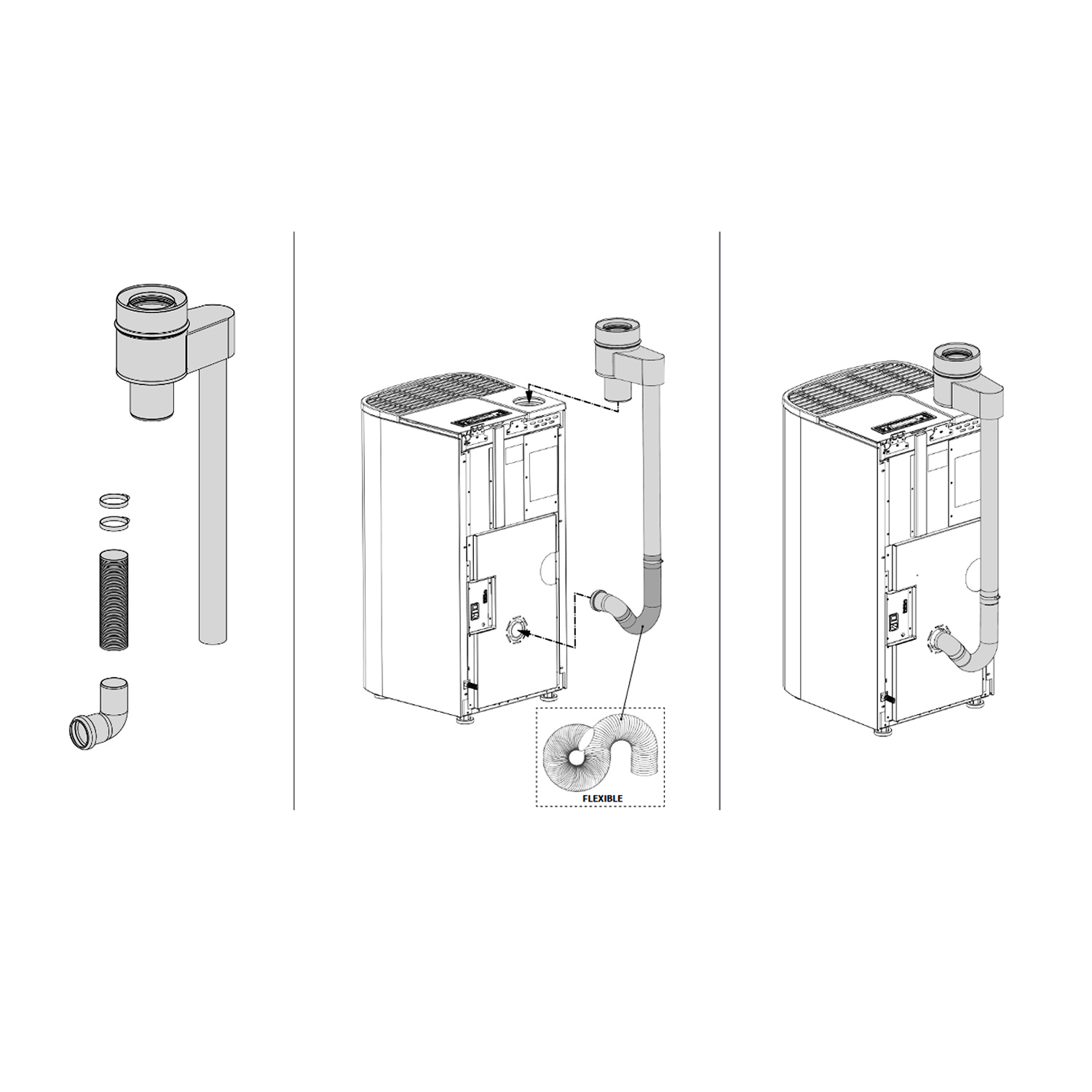 Extraflame Koaxial-Kit 130 / 80