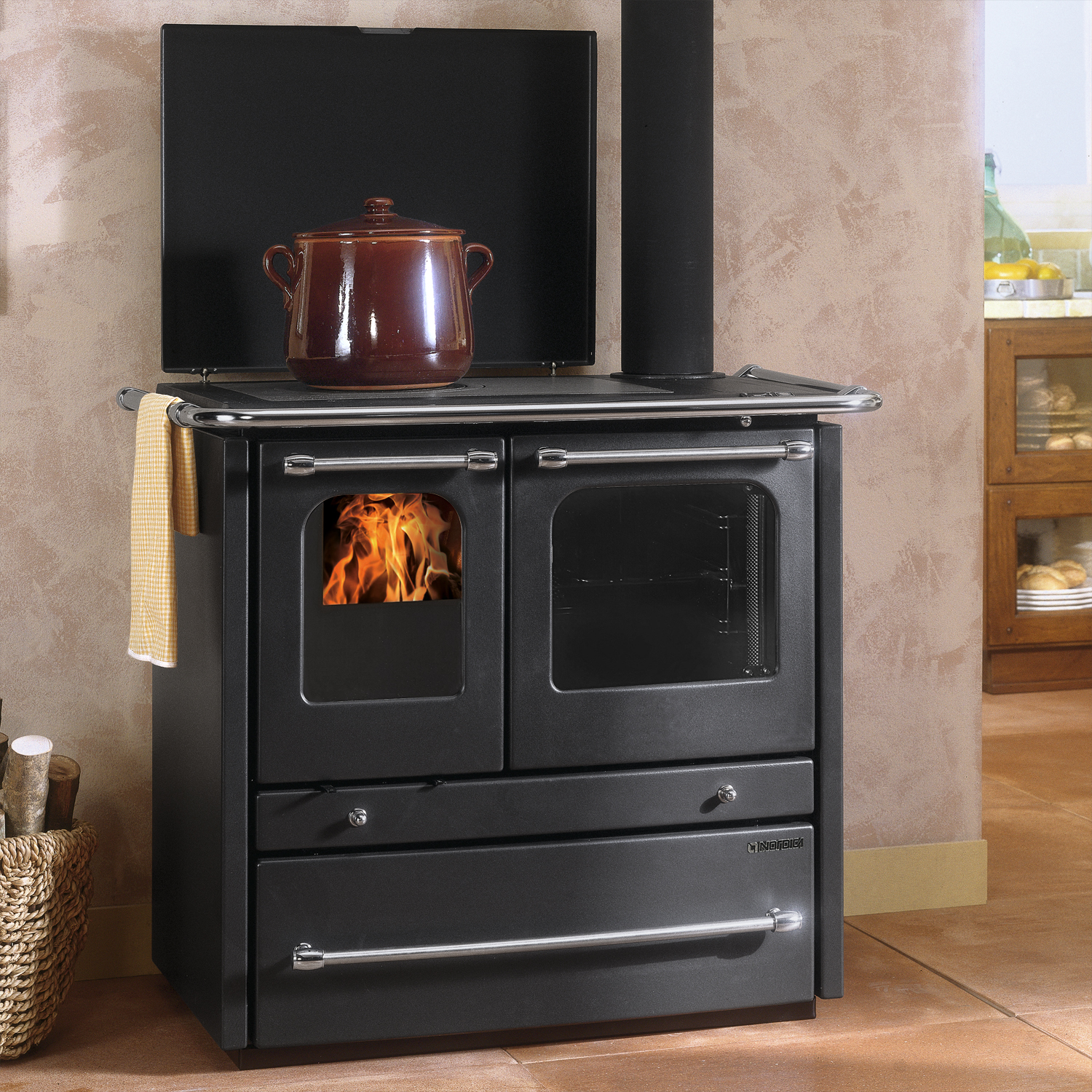 Cuisinière à bois avec bouilleur La Nordica Termosovrana Anthracite