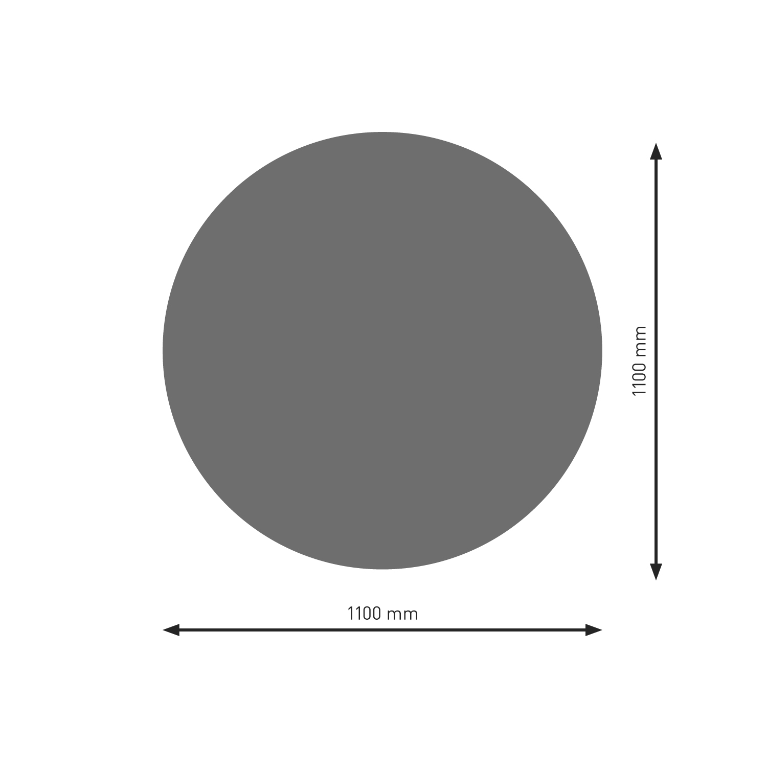 Plaque de sol Raik B8 ronde, gris coulé, revêtement en poudre Ø 1100 mm