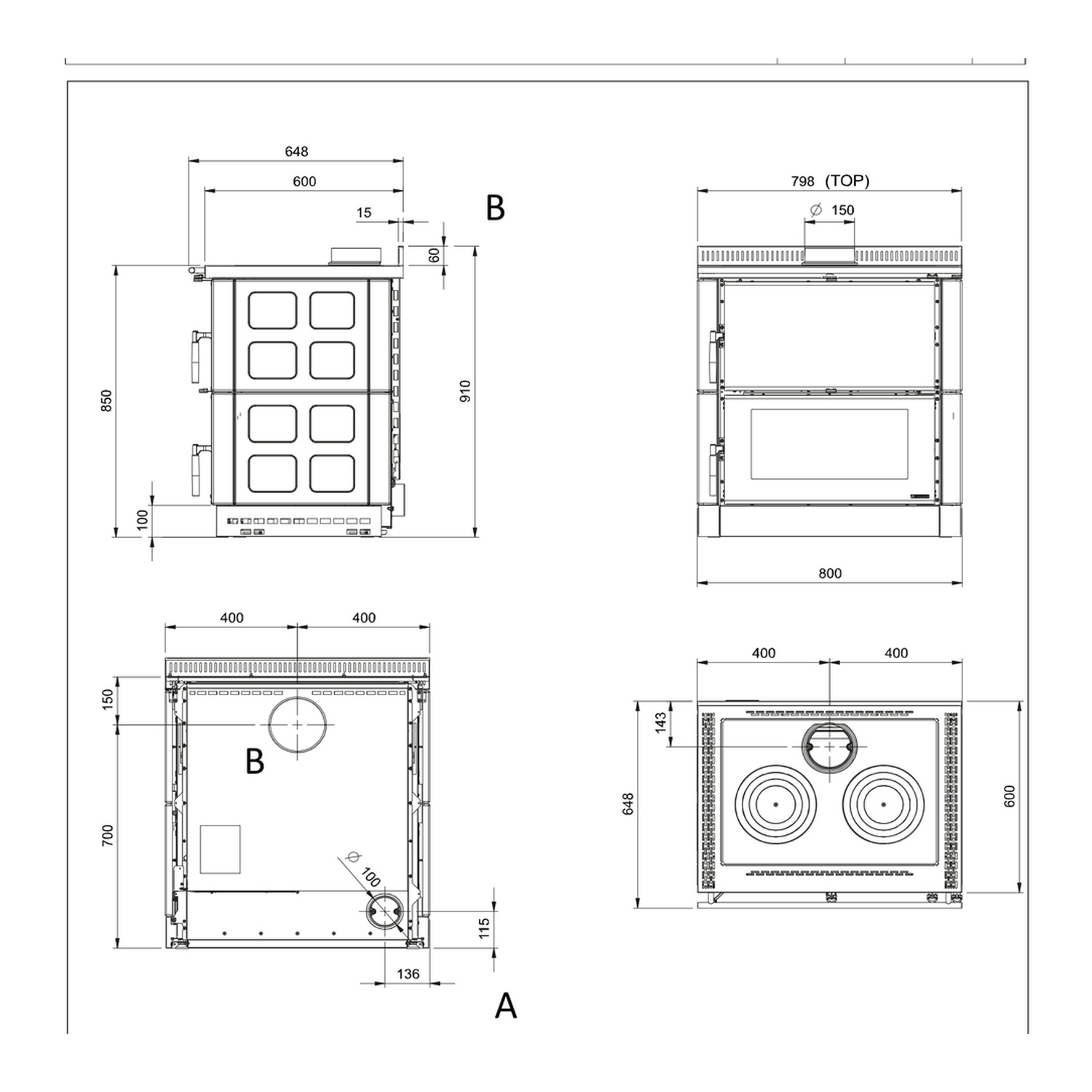 La Nordica VERONA XXL.16 Majolika - Blanc cuisinière à bois