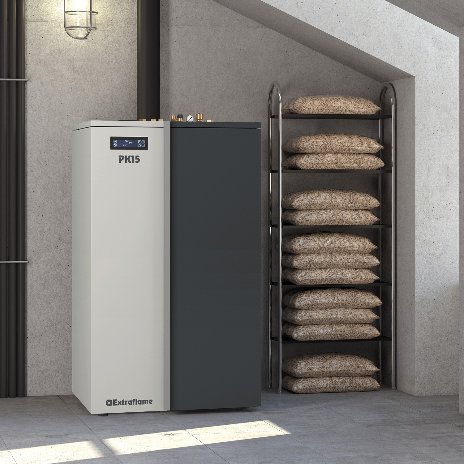 Extraflame PK 15 Chaudière à granulés avec échangeur d'eau