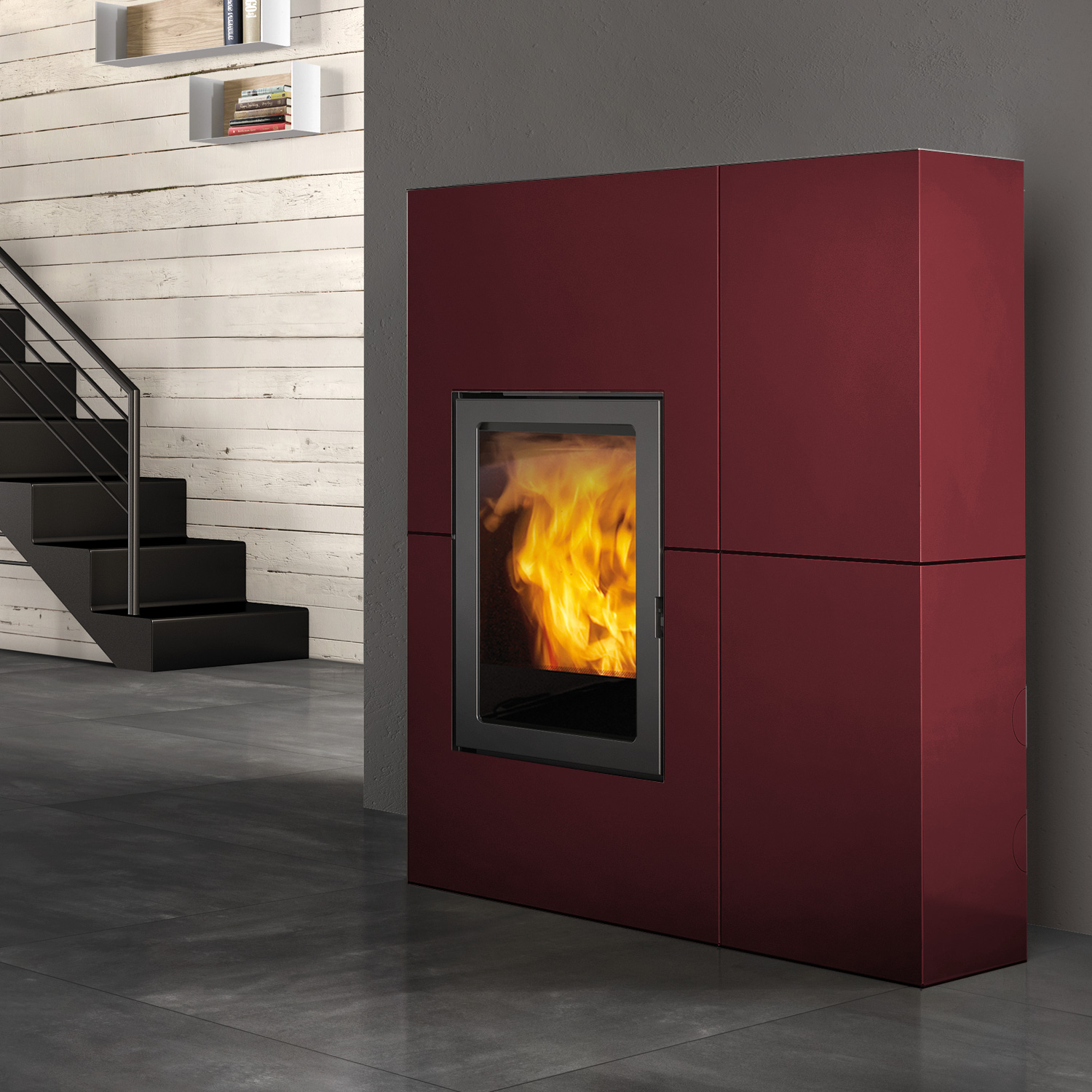 Edilkamin Blade 12++ Evo poêle à granulés acier bordeaux
