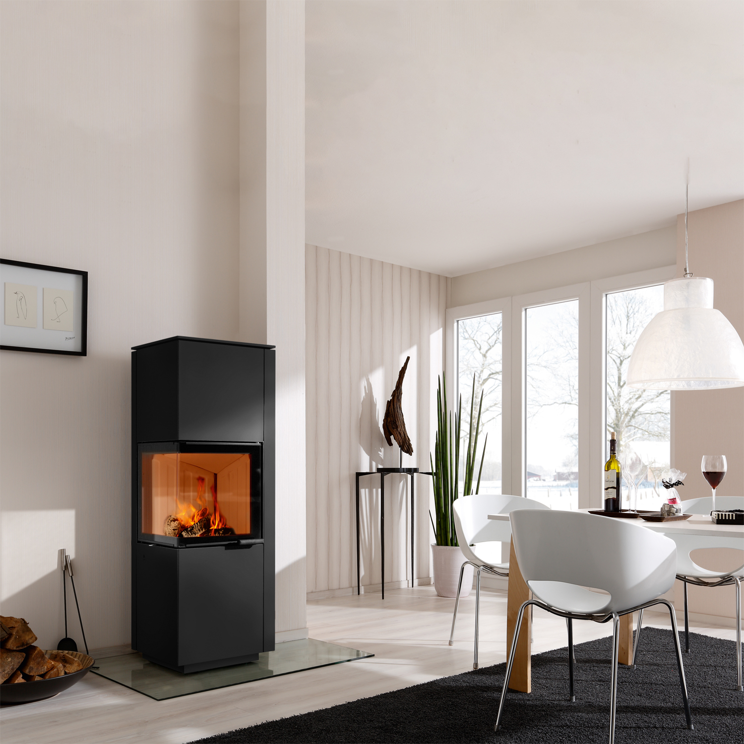 Spartherm Piko H2O poêle à bois avec échangeur d'eau Nero
