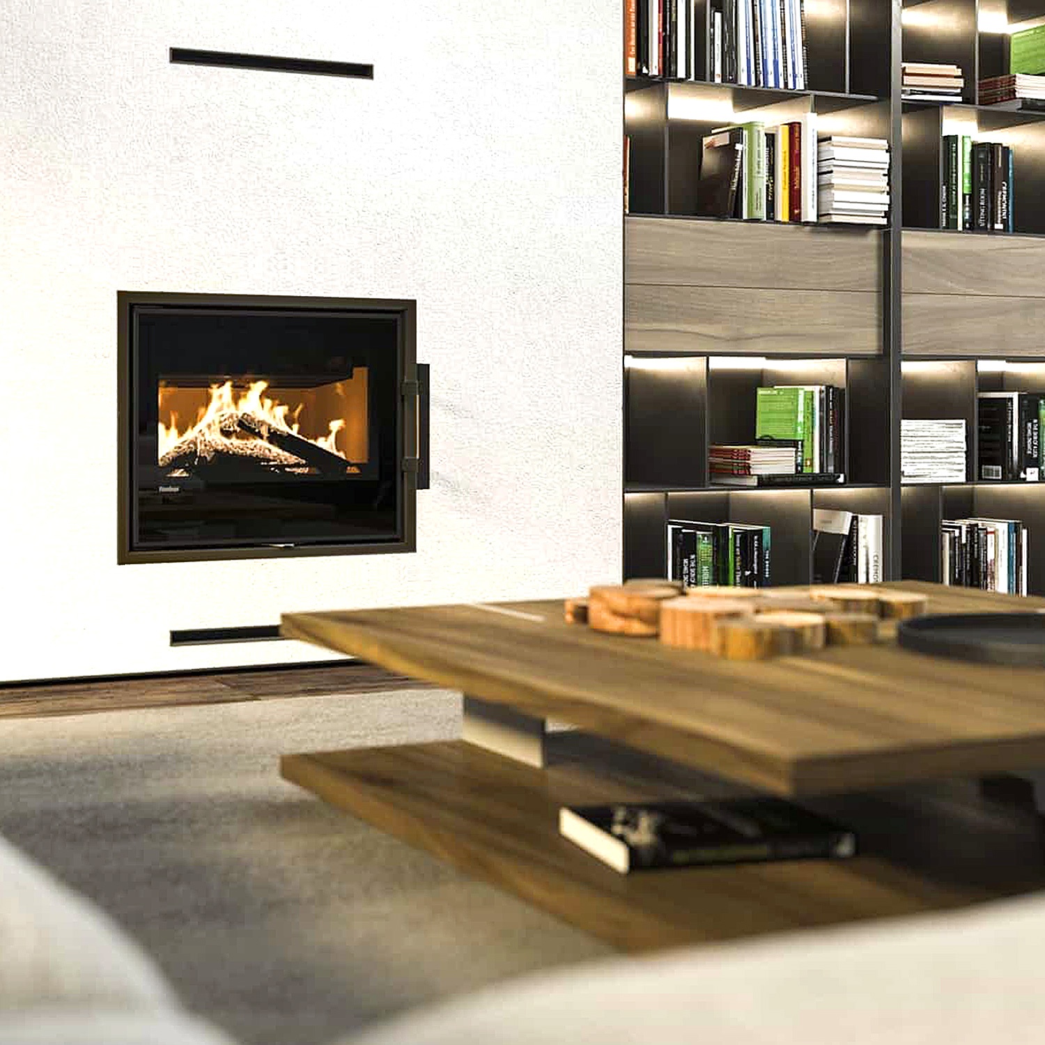 Insert de cheminée HS Flamingo M9 Acier Noir Automatique