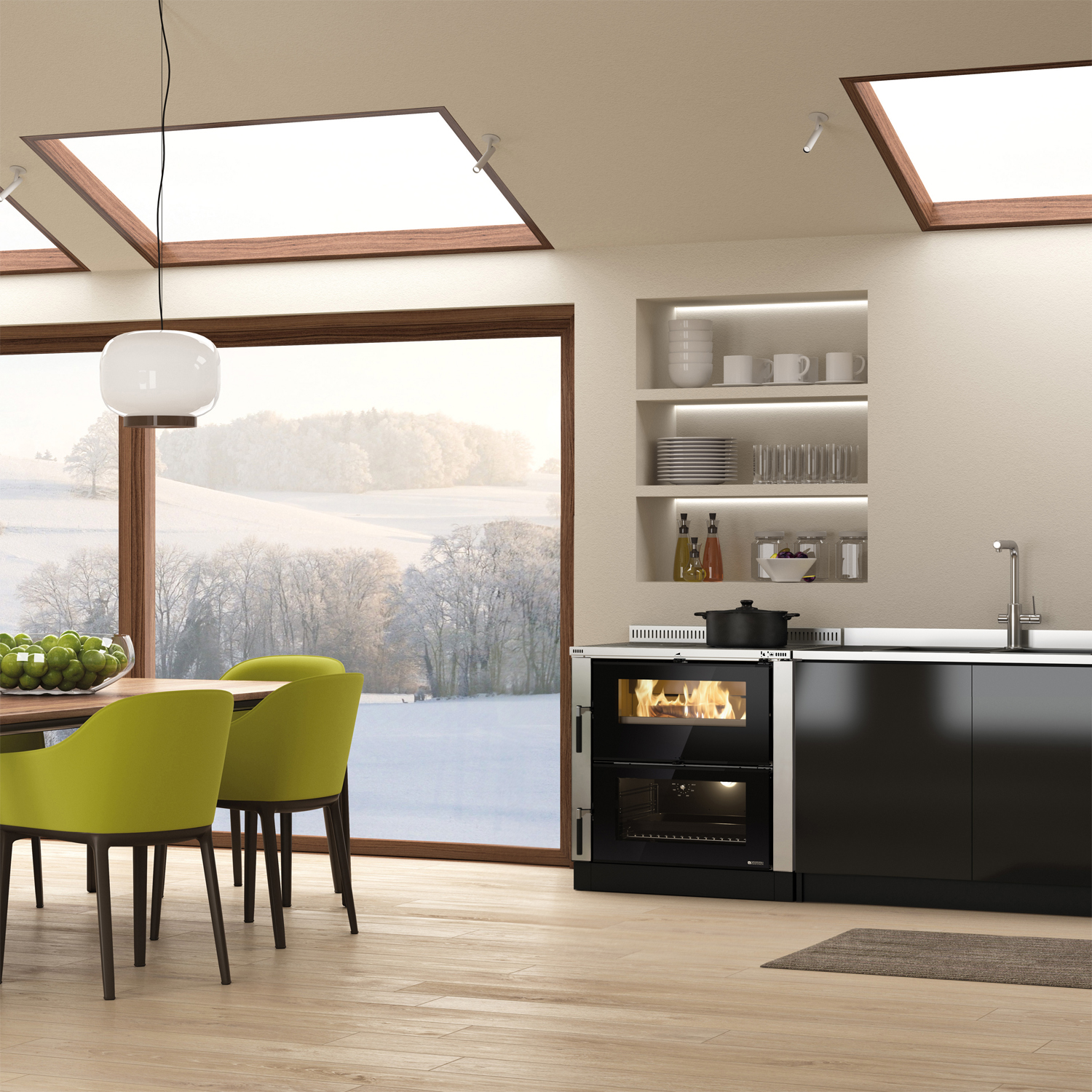 La cuisinière à bois La Nordica Verona XXL en acier inoxydable