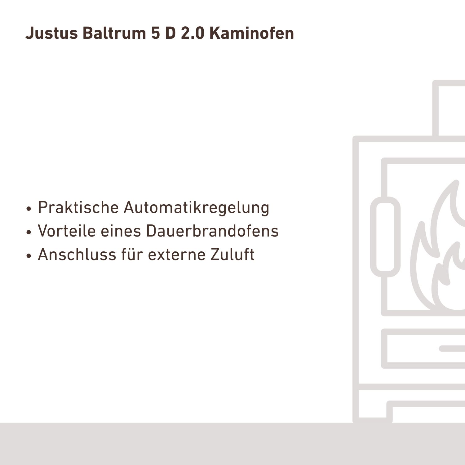 Justus Baltrum 5 D 2.0 Poêle à bois Acier Noir / Pierre ollaire