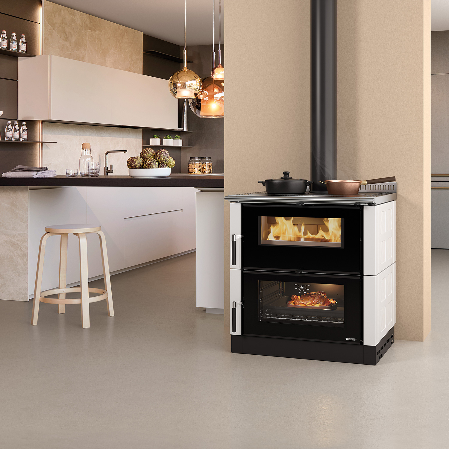 La Nordica Verona XXL Majolika Cuisinière Blanche Infinity
