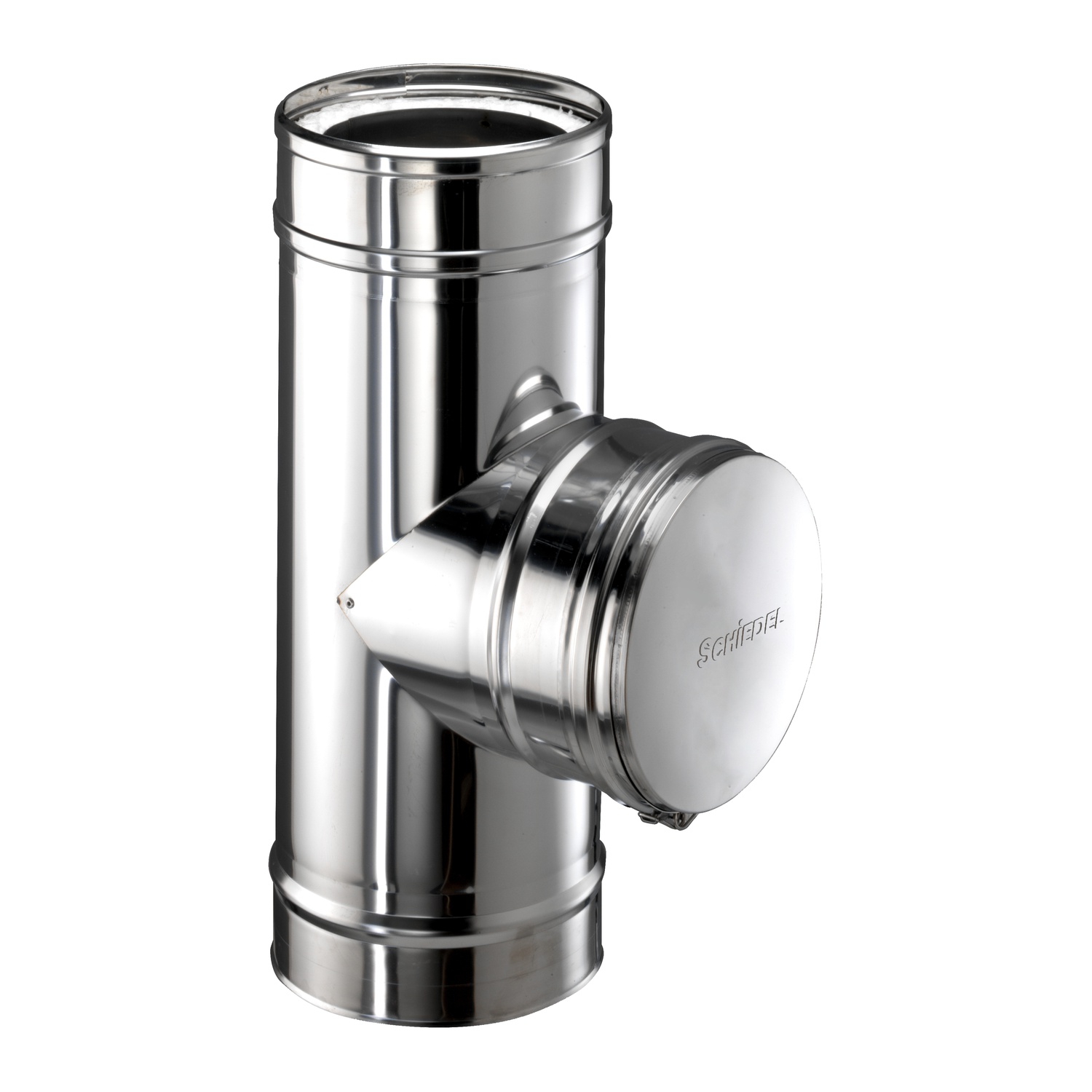 Schiedel ICS raccord de porte de nettoyage rond pour combustibles solides Ø130 mm double paroi brillant