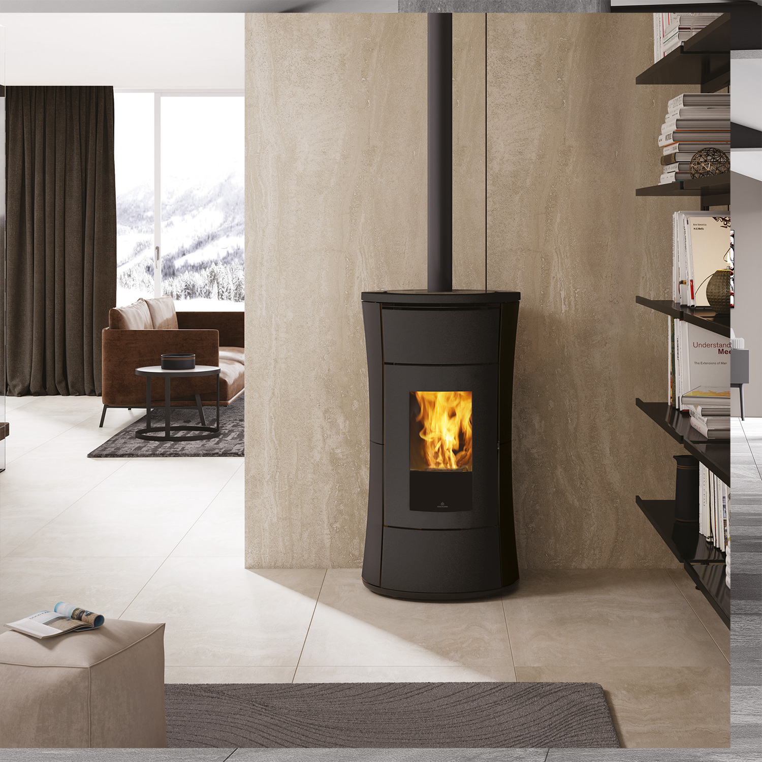 Edilkamin Cherie 9 EVO poêle à granulés acier gris foncé Edilkamin Cherie 9 EVO poêle à granulés acier gris foncé