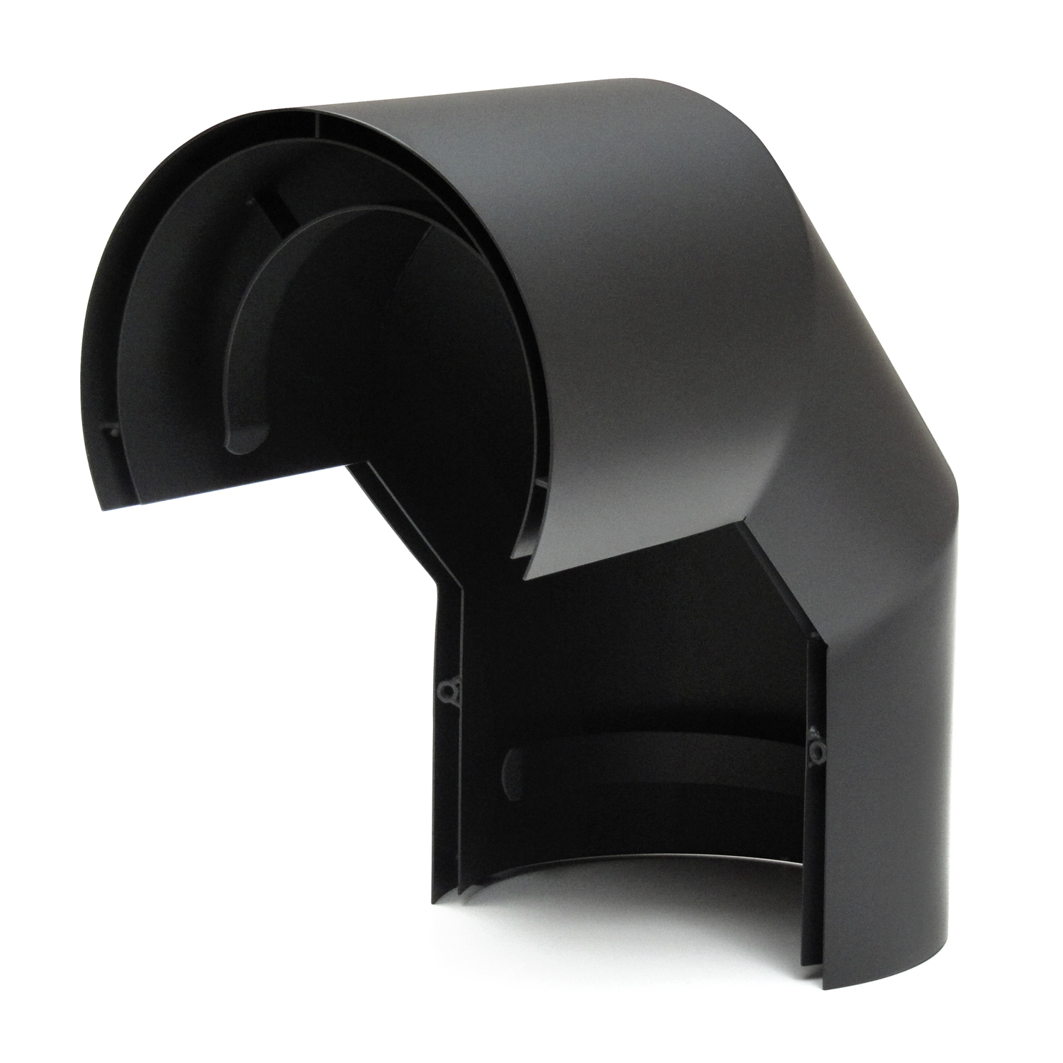 Coude de conduit de fumée / Tuyau de poêle 130mm - Écran thermique double 90° noir