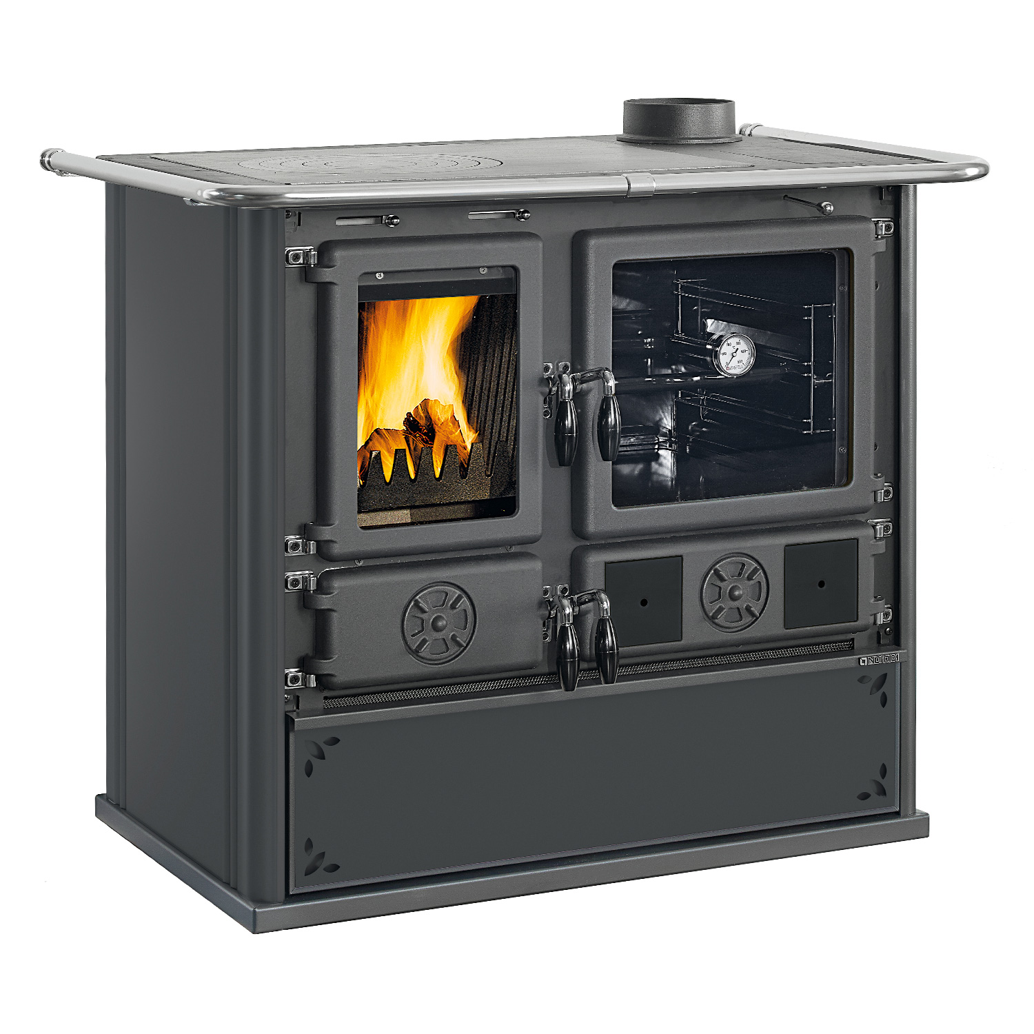 La Nordica Rosa 16 cuisinière à bois acier anthracite-noir