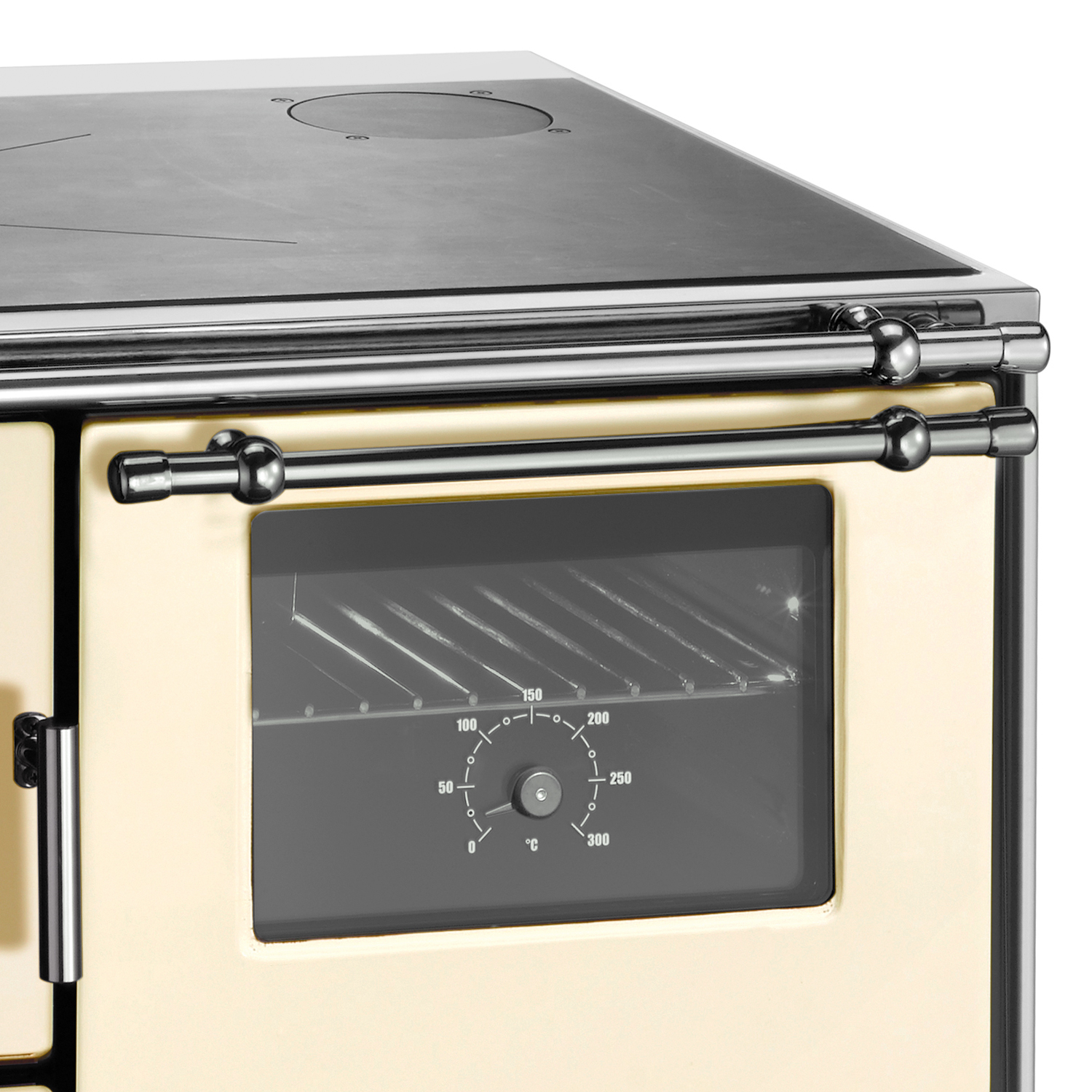 Westminster K76F-70 cuisinière à bois acier ivoire, droite