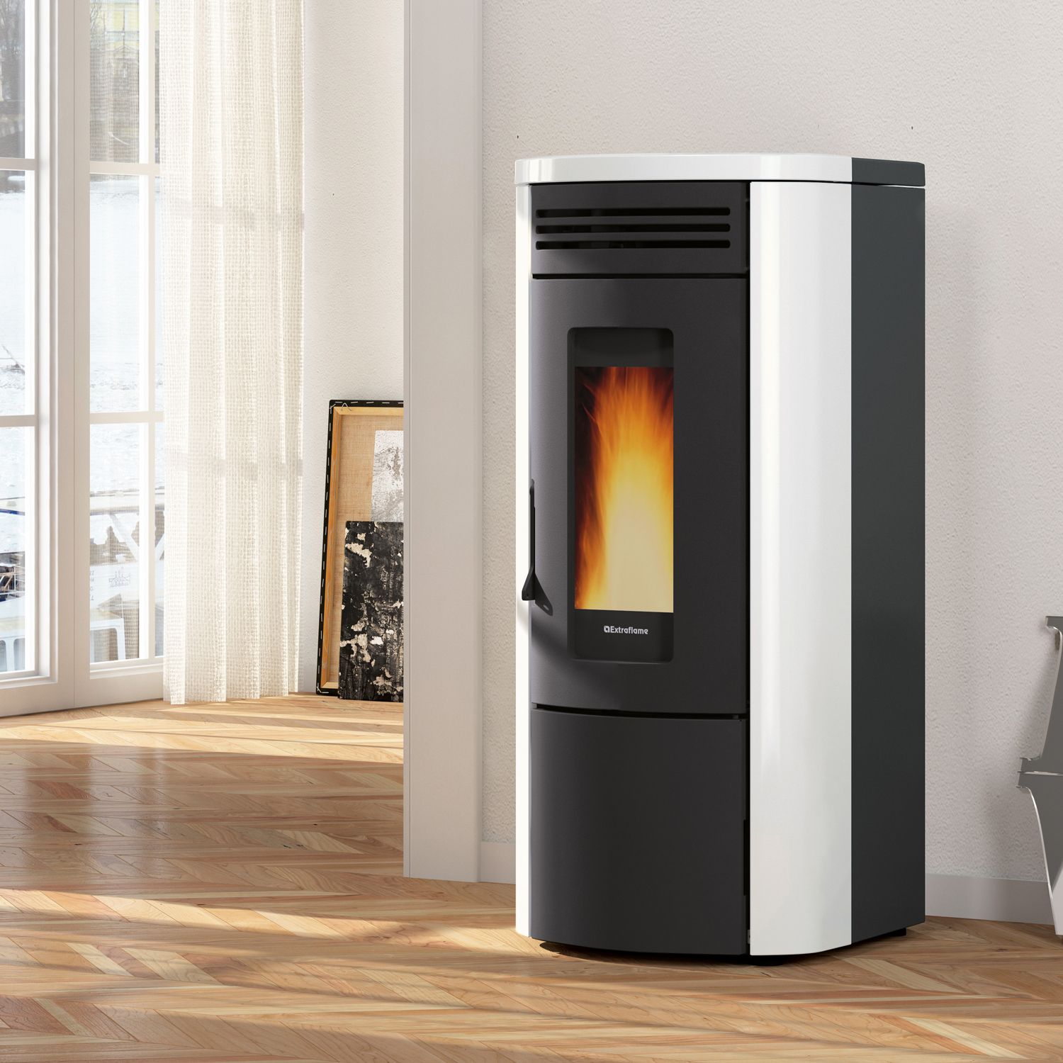 Extraflame Costanza Idro 16 poêle à granulés bouilleur Blanc