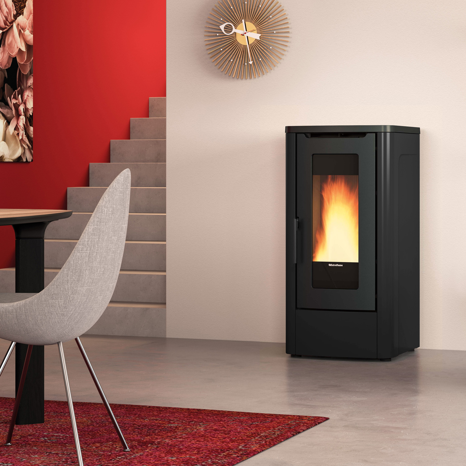 Extraflame Dahiana 16 VFS poêle à granulés acier noir