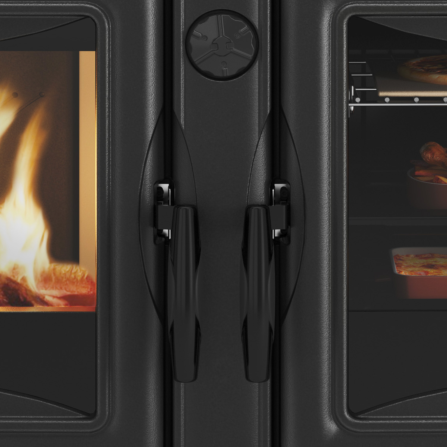 La cuisinière à bois La Nordica Prestige Line Alaska noire vitrée