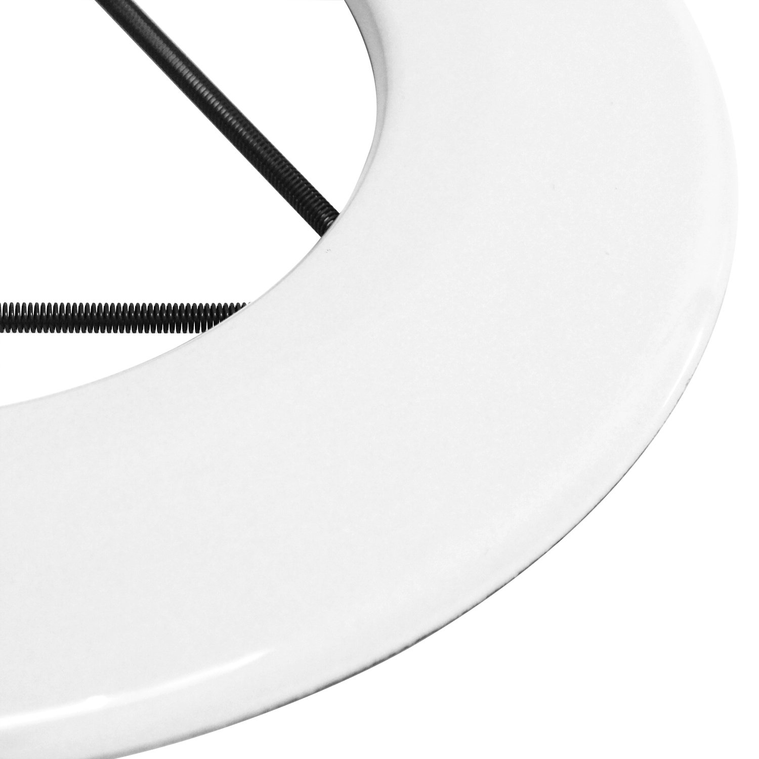 Raik Tuyau de Fumée / Tuyau de Poêle Émaillé 130mm - Rosace Murale avec Ressort Blanc