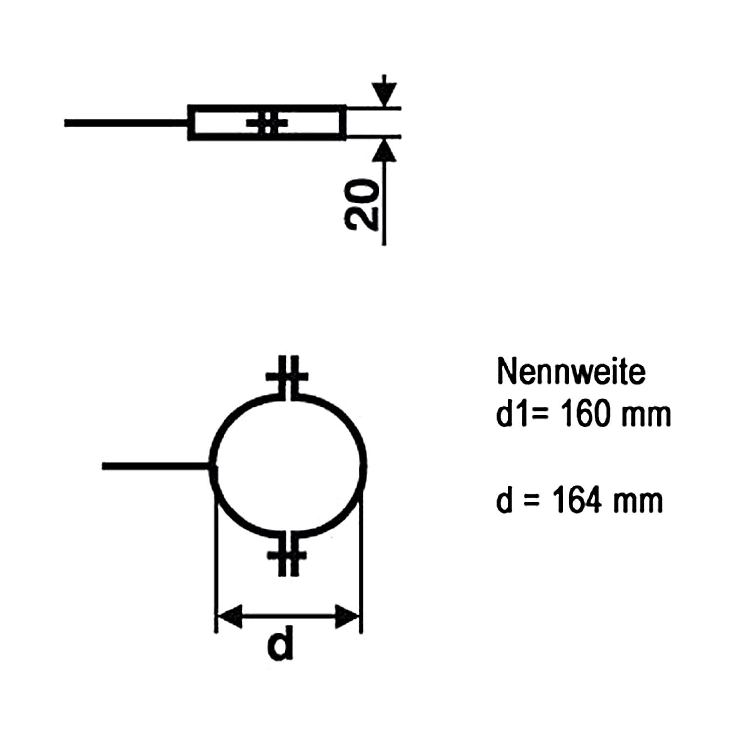 Raik Basic collier de serrage 160mm gris fonte pour tuyau de fumée / conduit de fumée