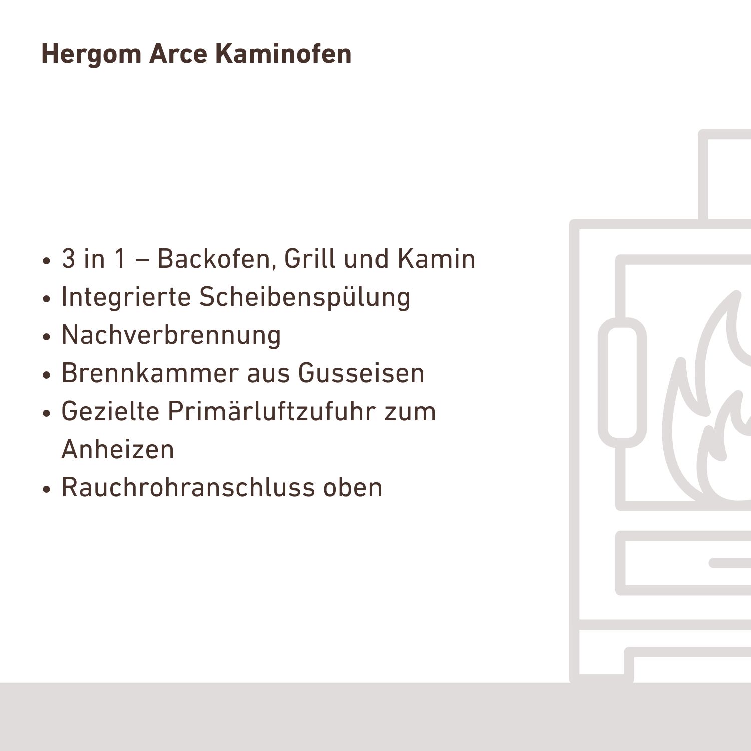 Poêle à bois Hergom Arce en acier noir avec compartiment de cuisson