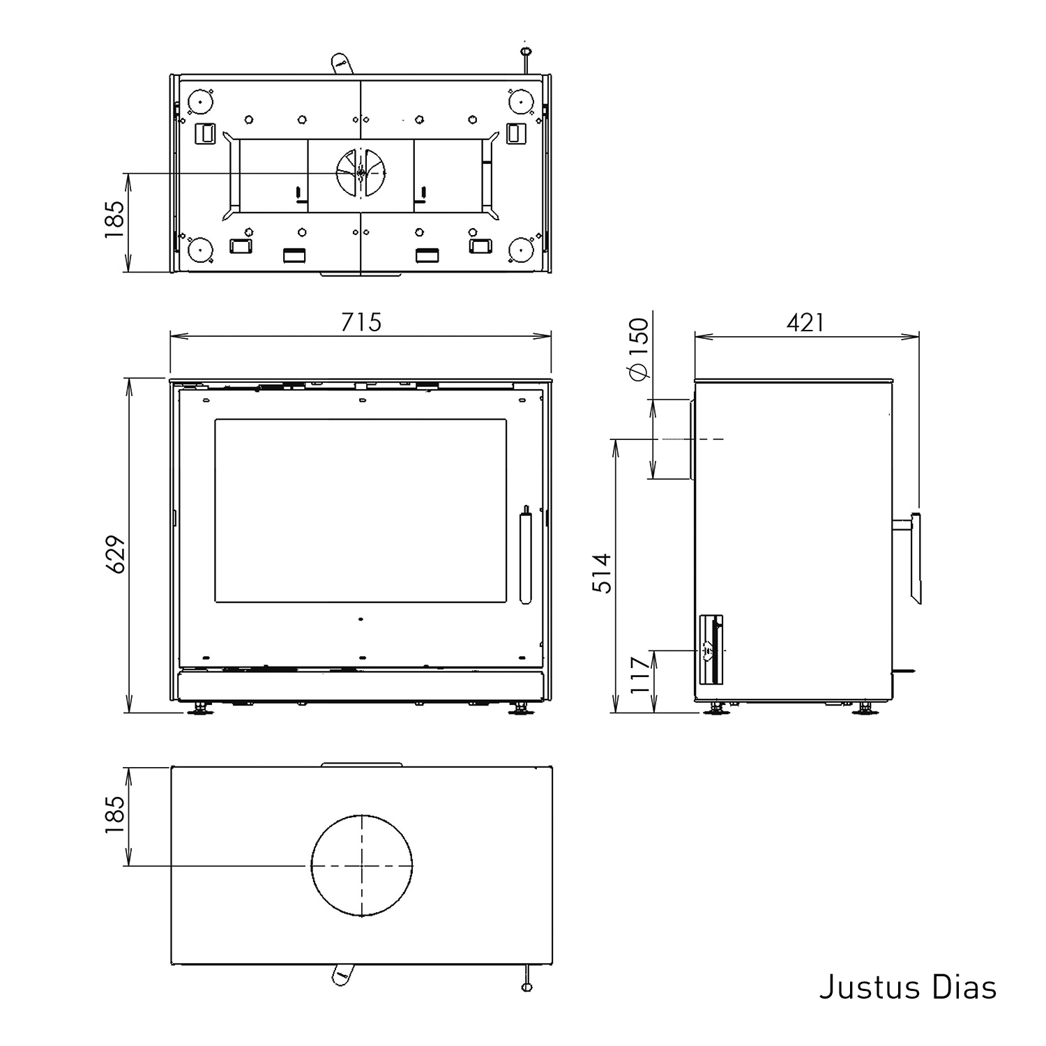 Justus pieds réglables pour Dias et Oranier Ziva, ensemble de 4 pièces.