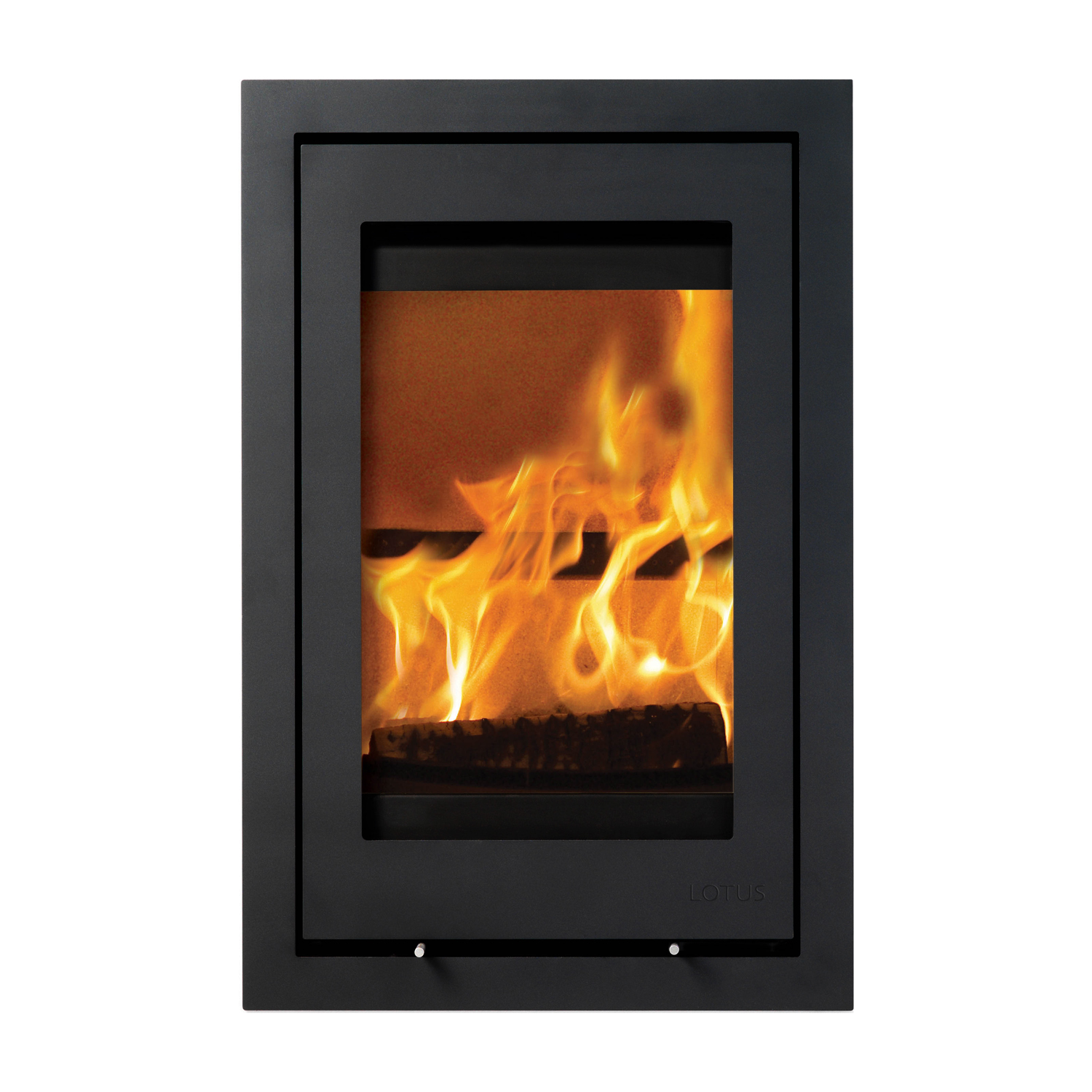 Lotus H700 insert de cheminée à bois noir / charnières à gauche