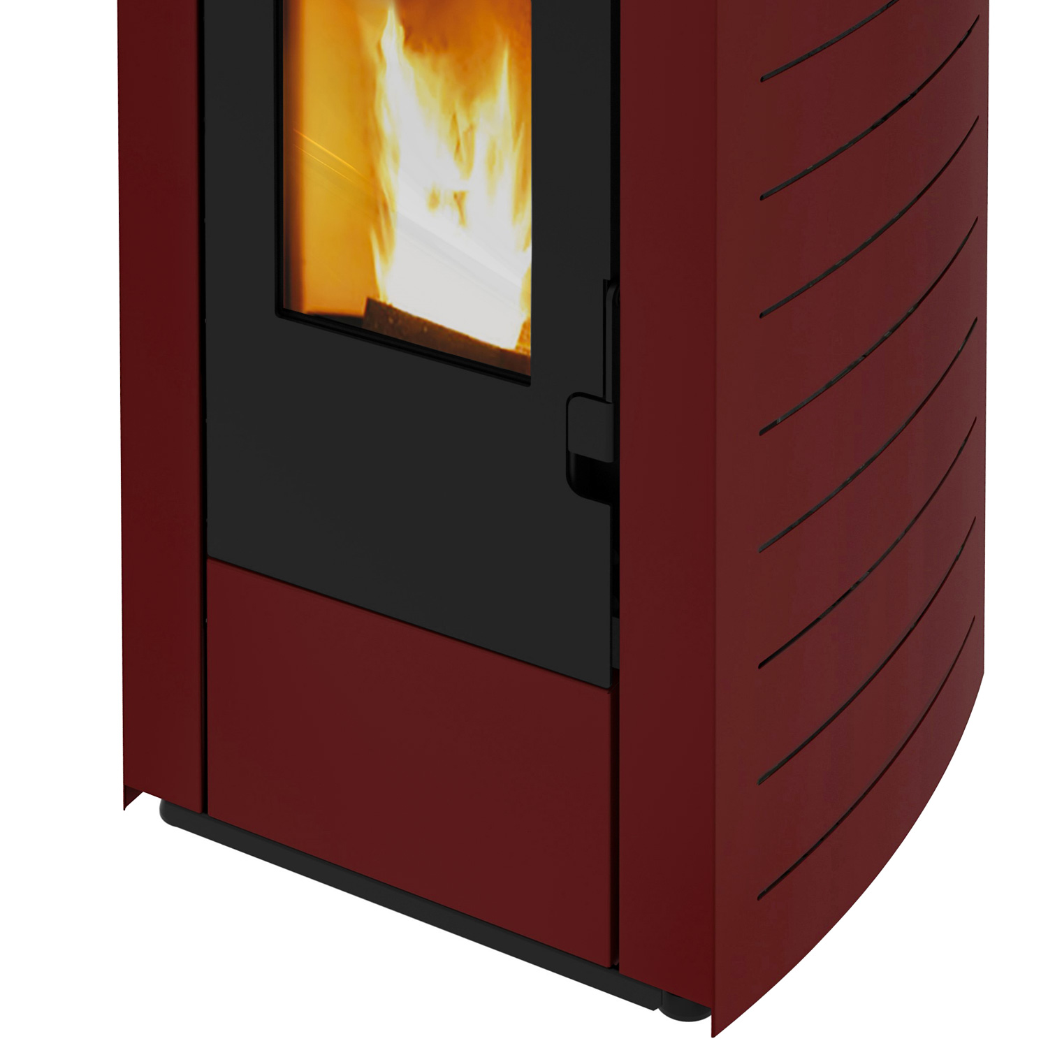 Wamsler WPO 7 poêle à granulés acier bordeaux, côtés arrondis